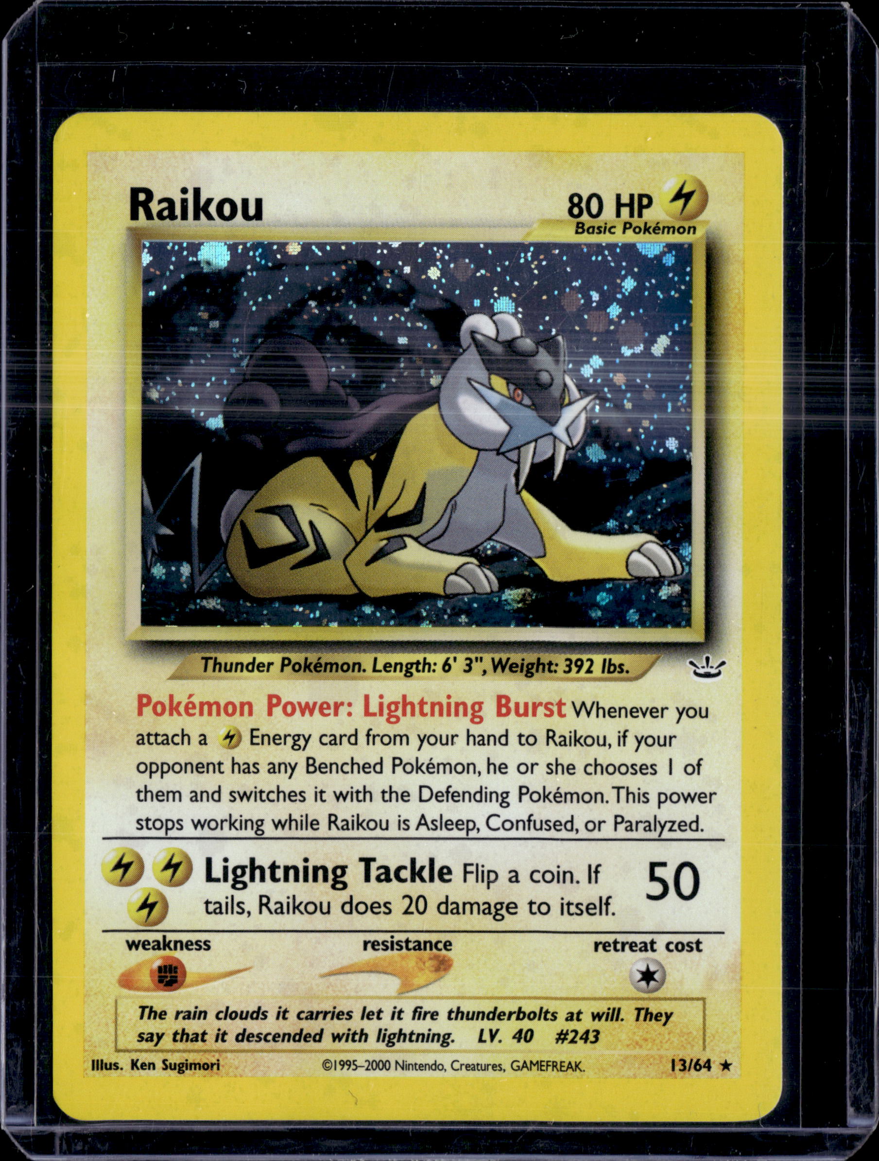 2001 Neo Revelation Raikou Holo Rare