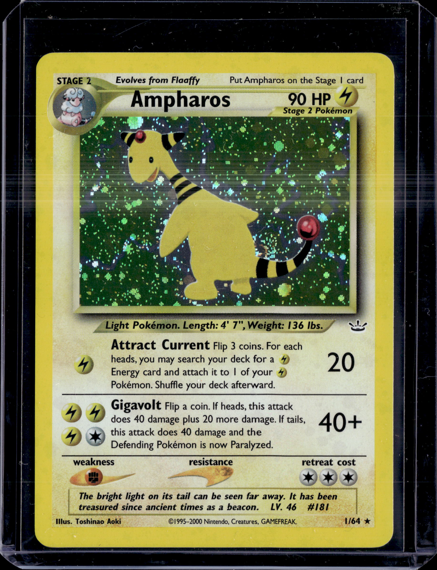 2001 Neo Revelation Ampharos Holo Rare