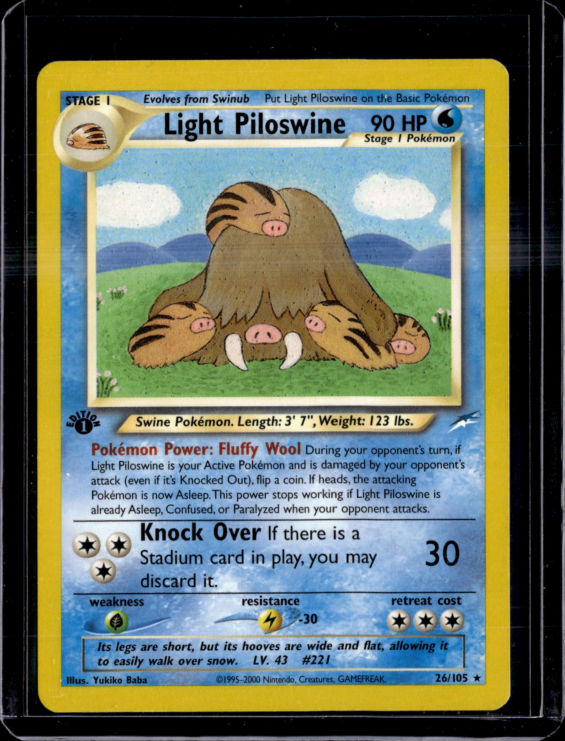 2002 Neo Destiny Light Piloswine Non Holo Rare