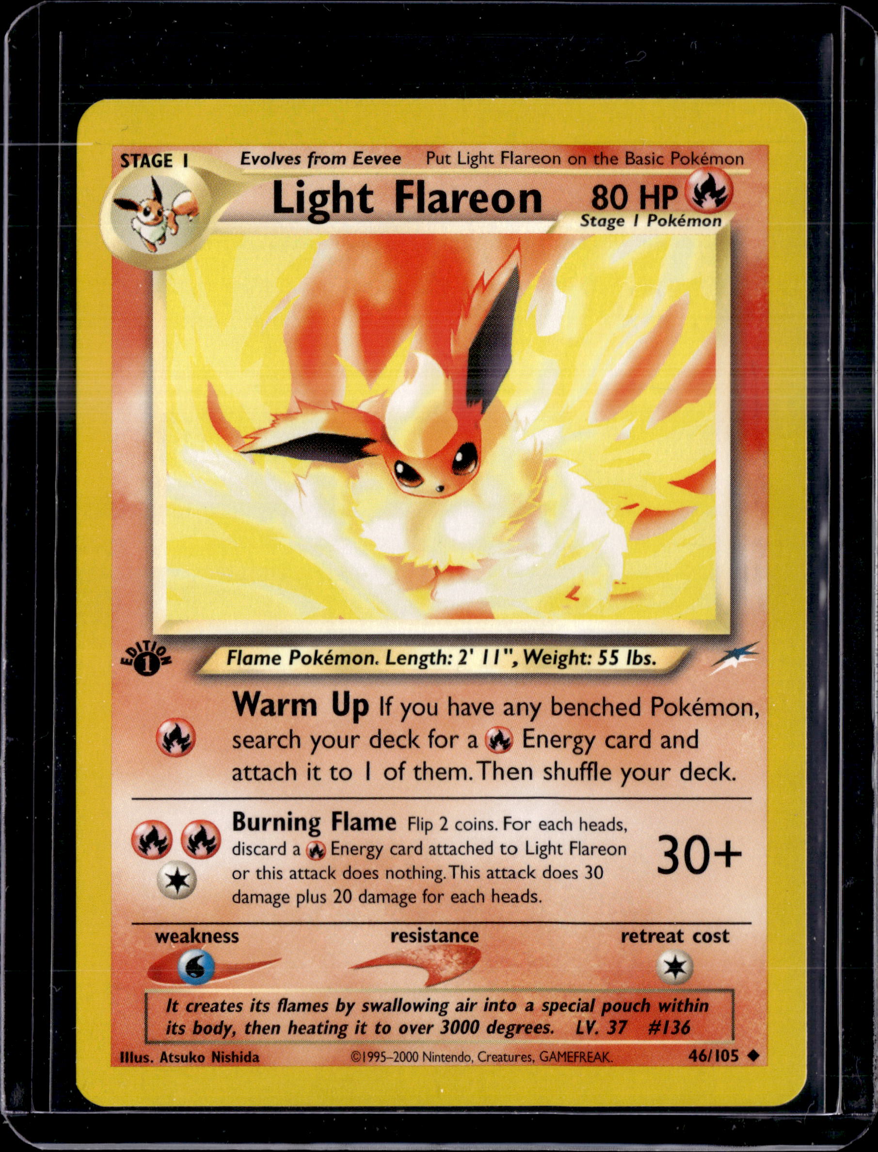 2002 Neo Destiny Light Flareon 1st Edition Non Holo Uncommon