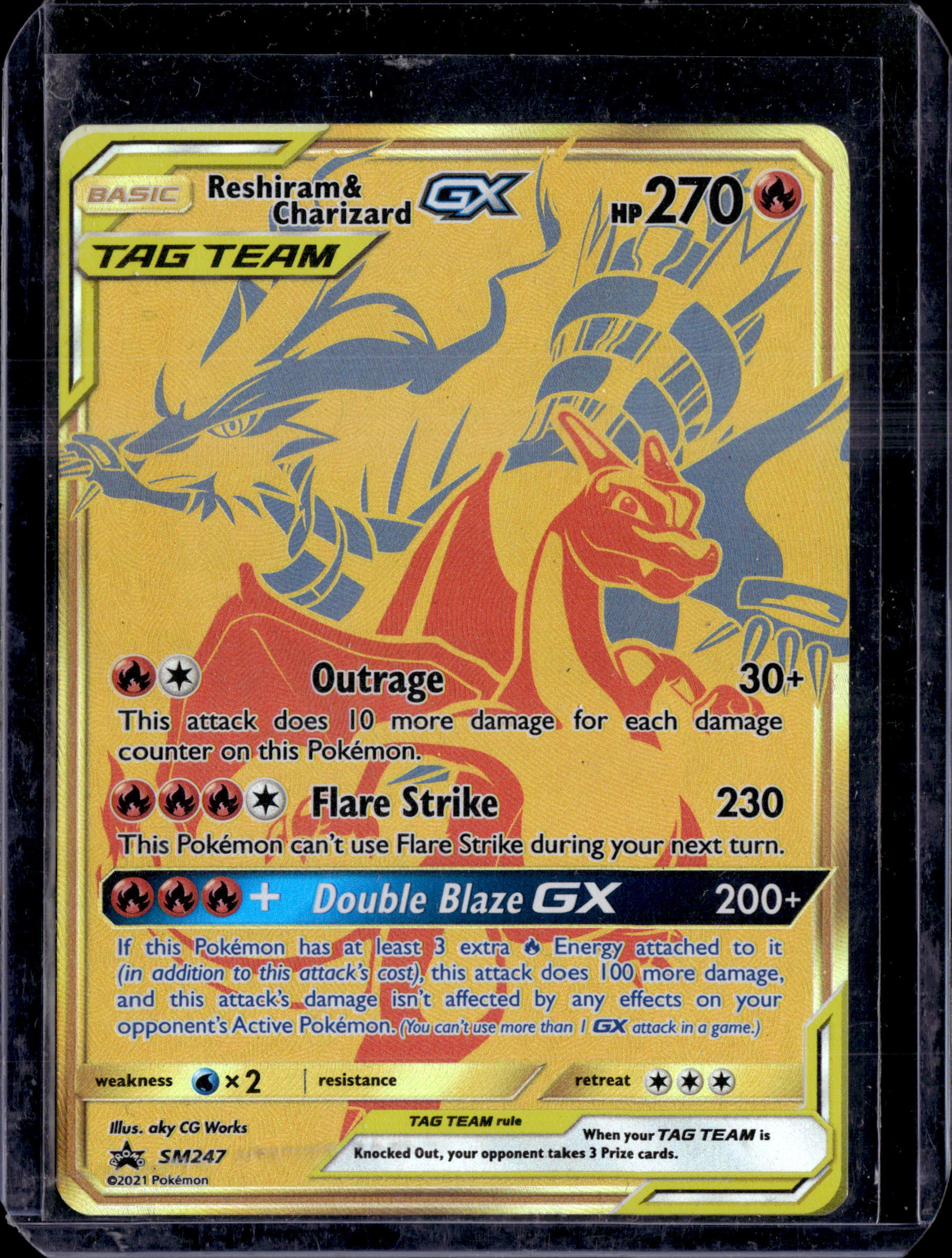 2021 Sun & Moon Promo Reshiram & Charizard GX