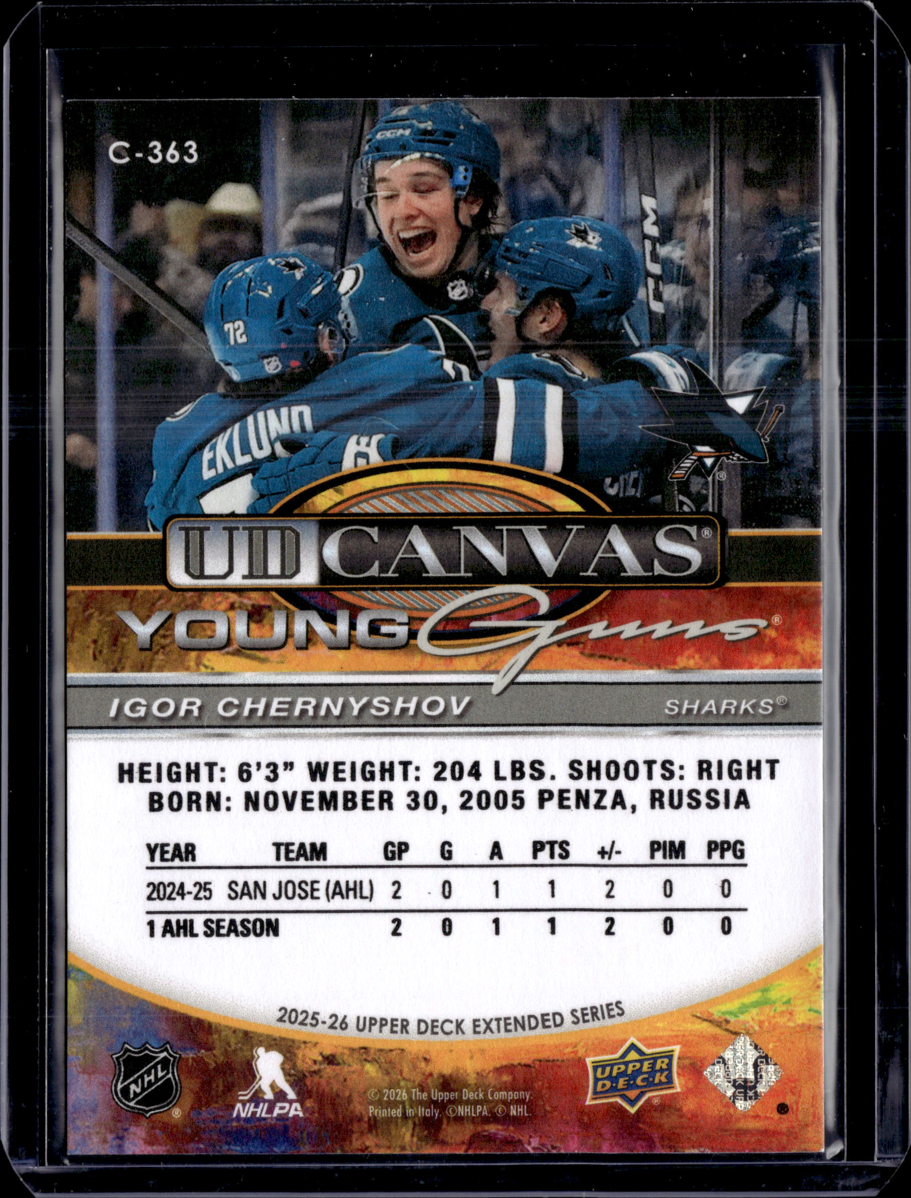 2025-26 Upper Deck Young Guns Canvas Igor Chernyshov #C-363