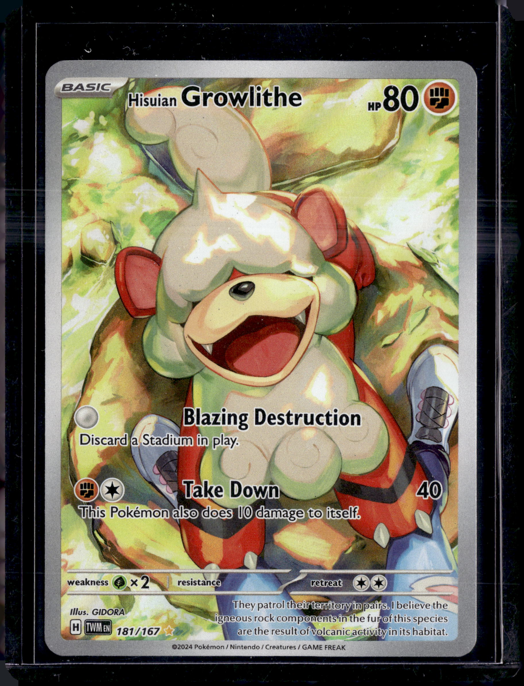 2024 Twilight Masquerade Hisuian Growlithe Illustration Rare