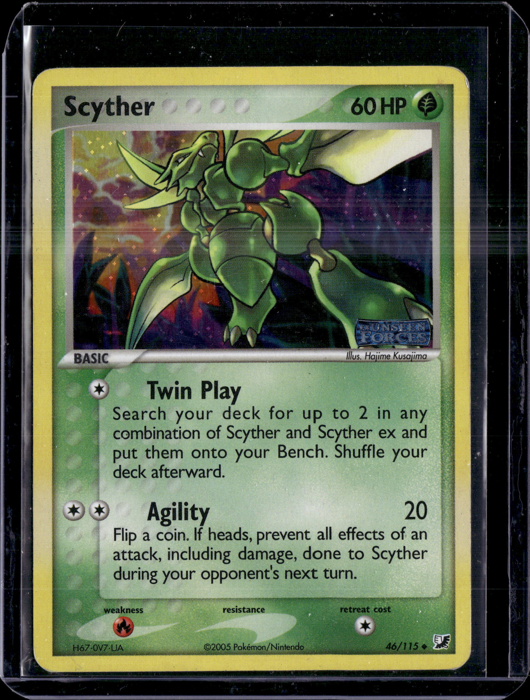 2005 EX Unseen Forces Scyther Reverse Holo (Stamped)