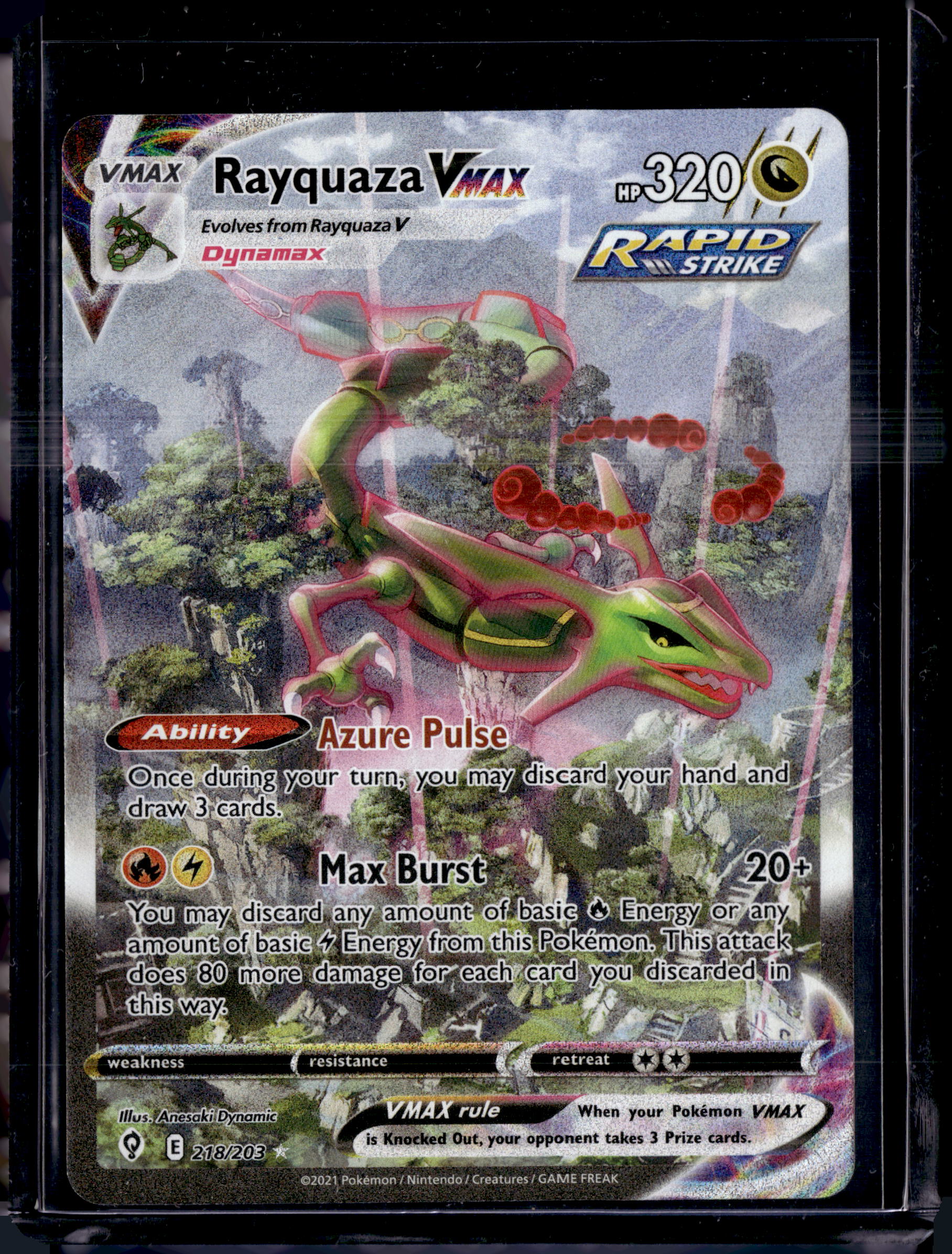 2021 Evolving Skies Rayquaza VMAX Secret Rare
