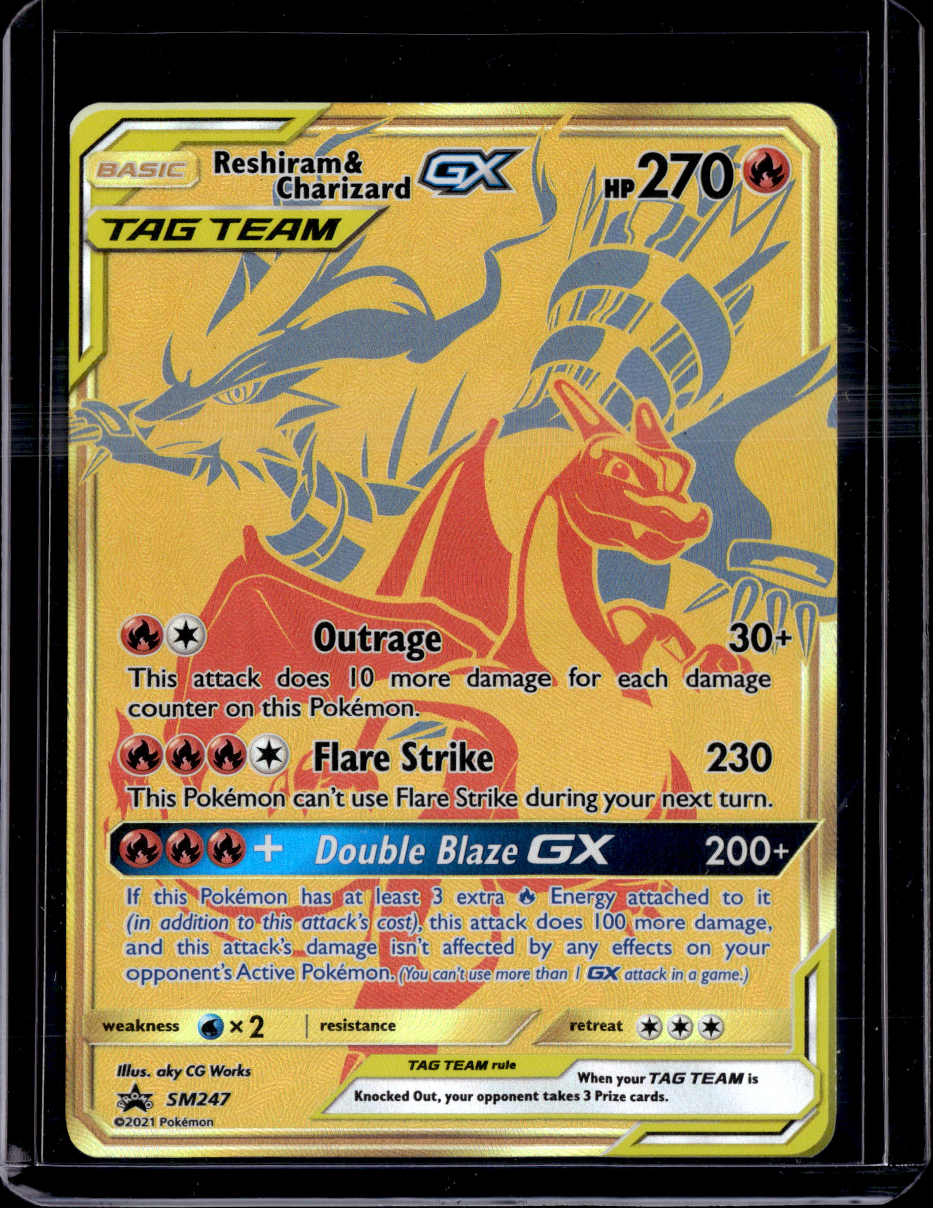 2021 Sun & Moon Promo Reshiram & Charizard GX (b)