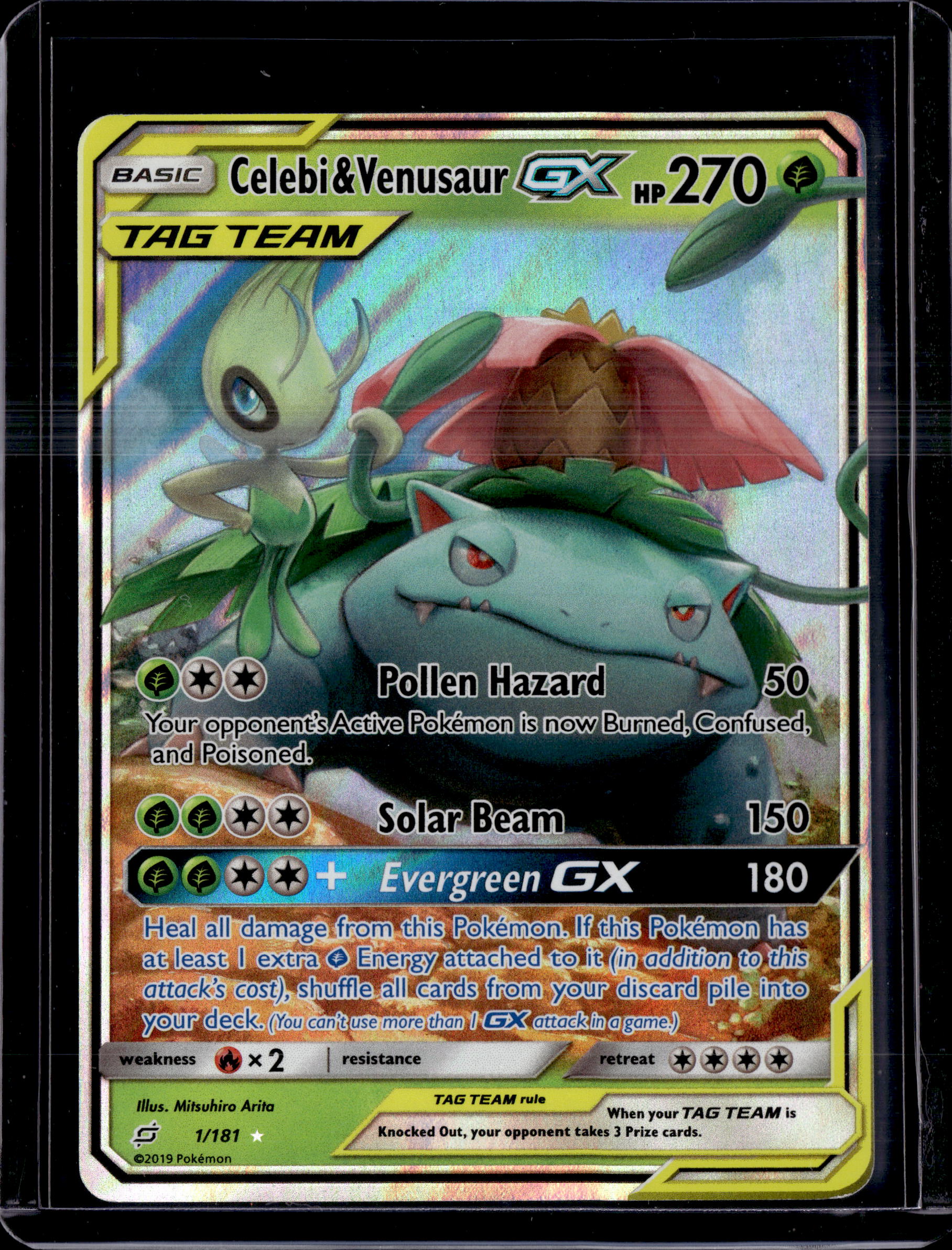 2019 Team Up Celebi & Venusaur Tag Team Ultra Rare 1/181