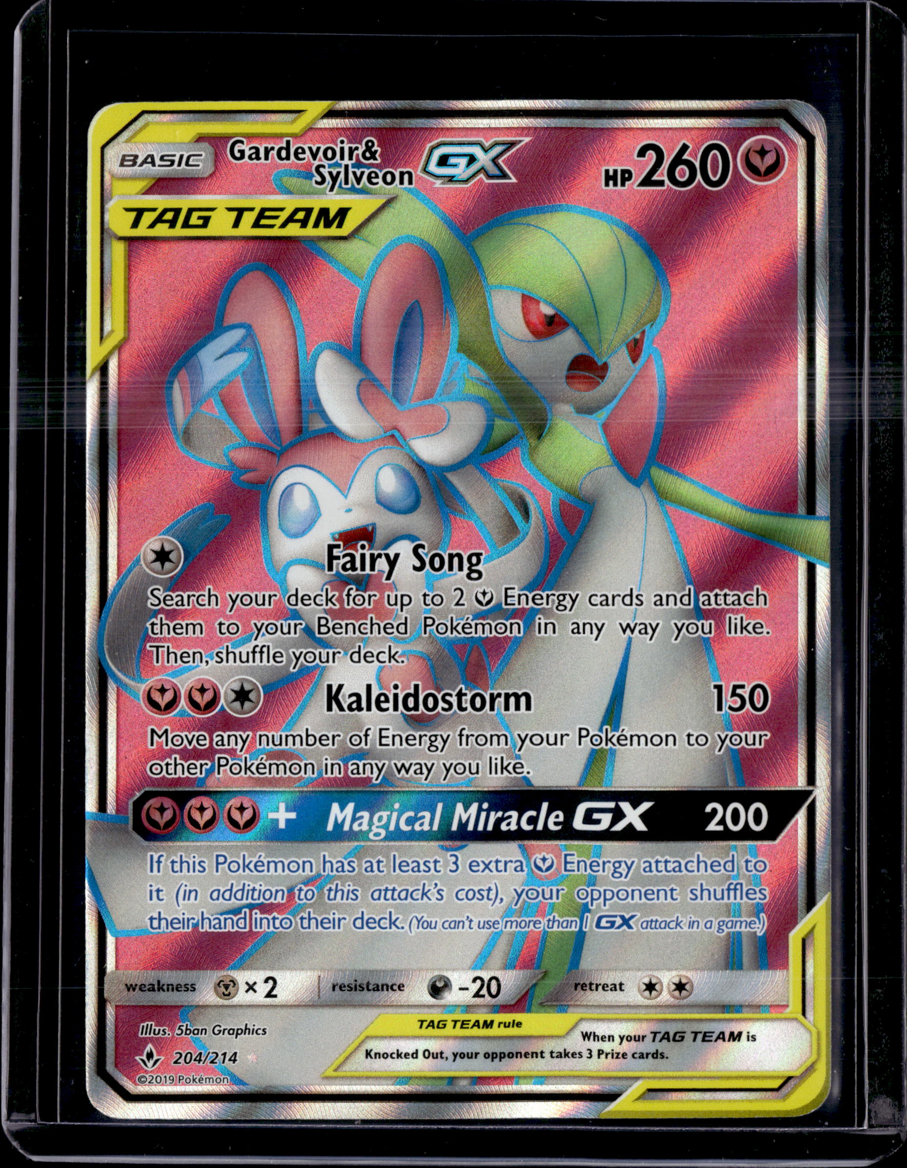 2019 Unbroken Bonds Gardevoir & Sylveon GX Ultra Rare 204/214