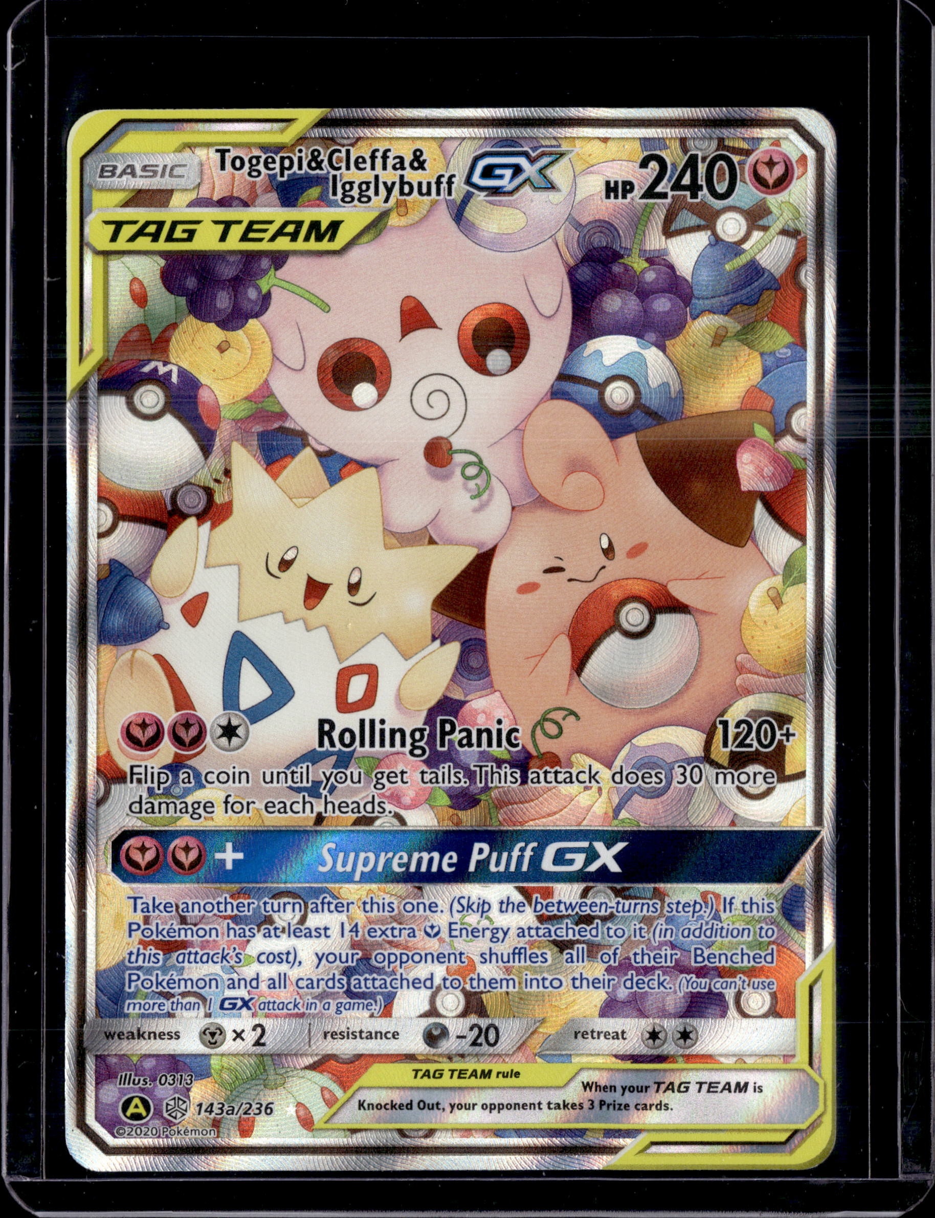 2020 Alternate Art Promos Togepi & Cleffa & Igglybuff GX Tag Team Holo 143a/236