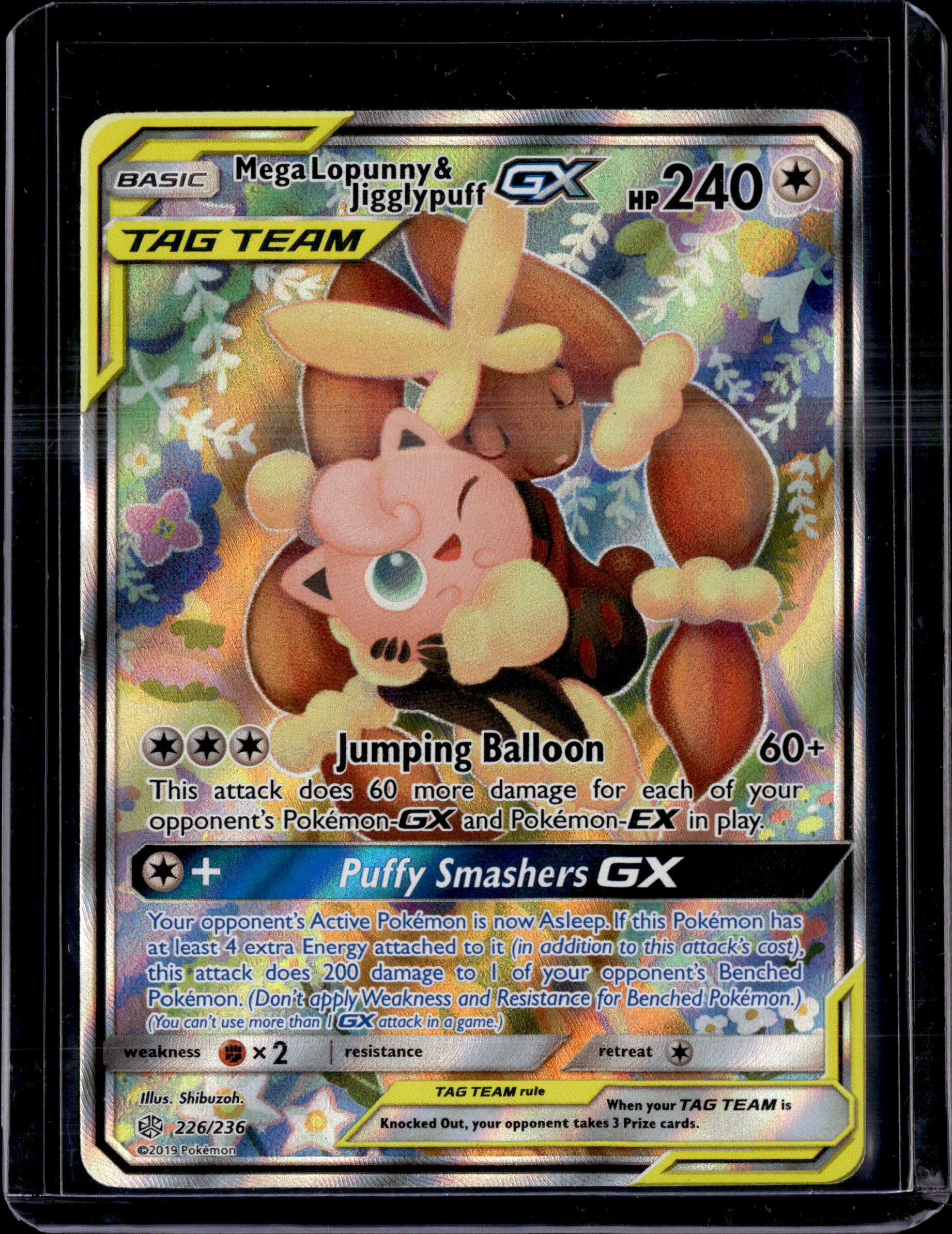 2019 Cosmic Eclipse Mega Lopunny & Jigglypuff GX Ultra Rare 226/236