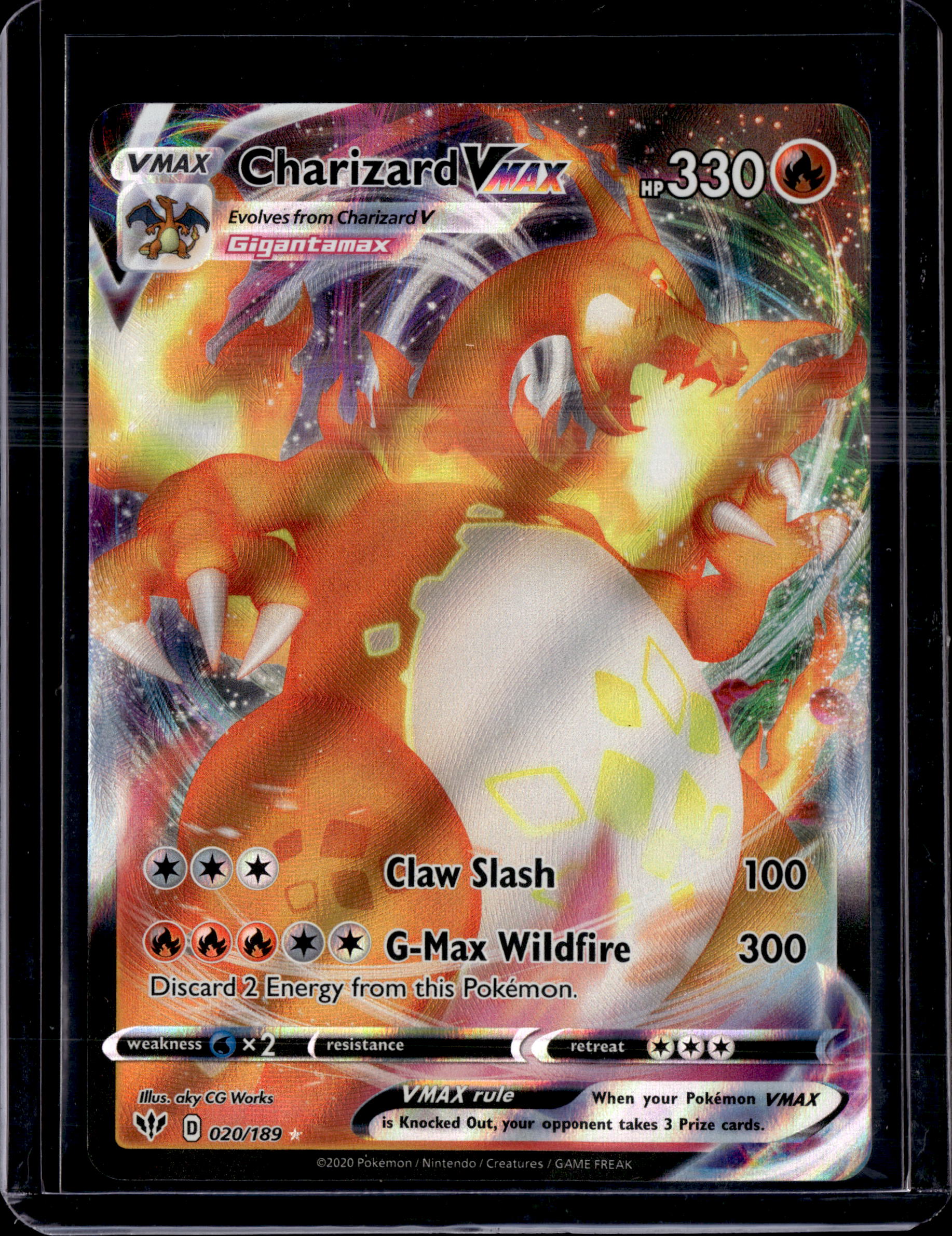 2020 Darkness Ablaze Charizrd VMax Ultra Rare Holo 020/189 (A)