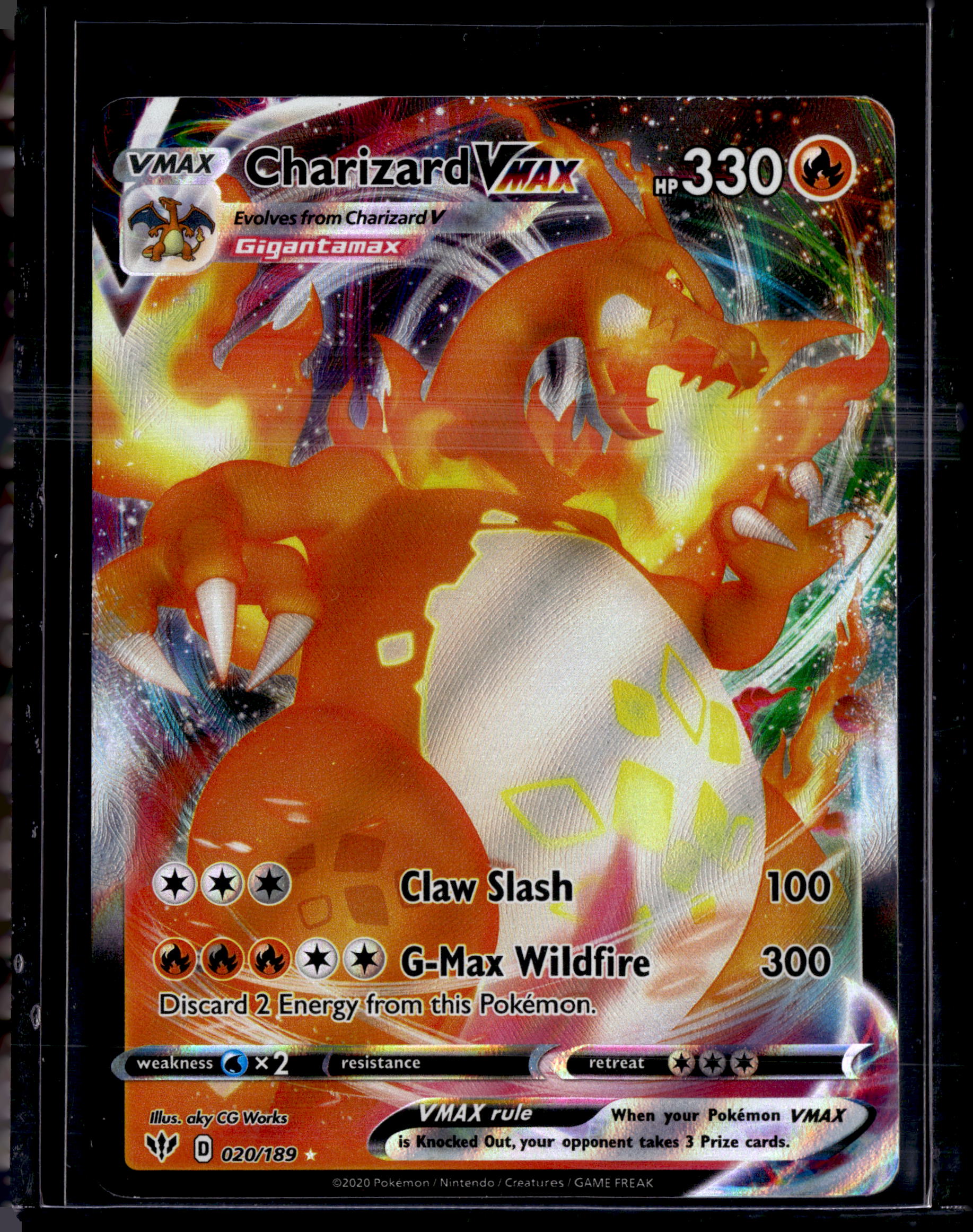 2020 Darkness Ablaze Charizrd VMax Ultra Rare Holo 020/189 (B)
