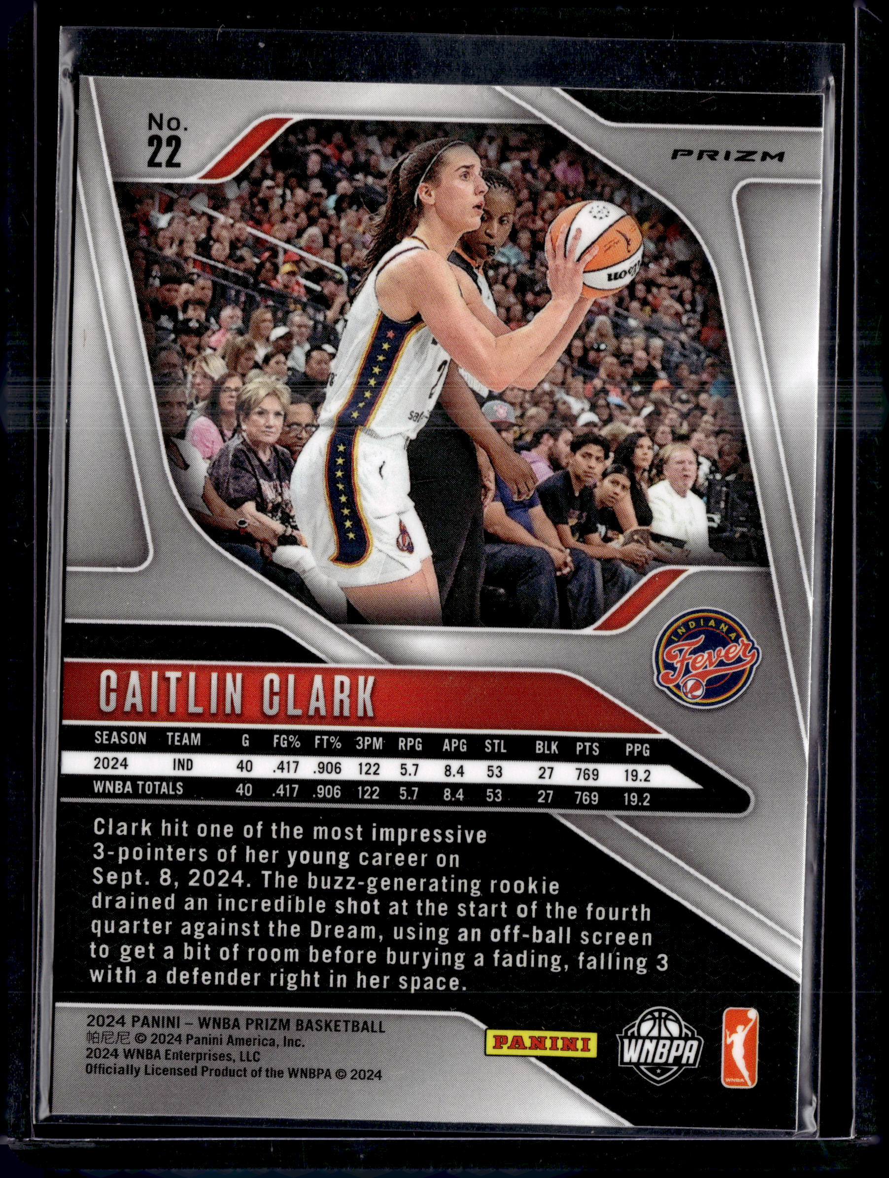2024 Panini WNBA Prizm Cracked Ice Caitlin Clark Rookie