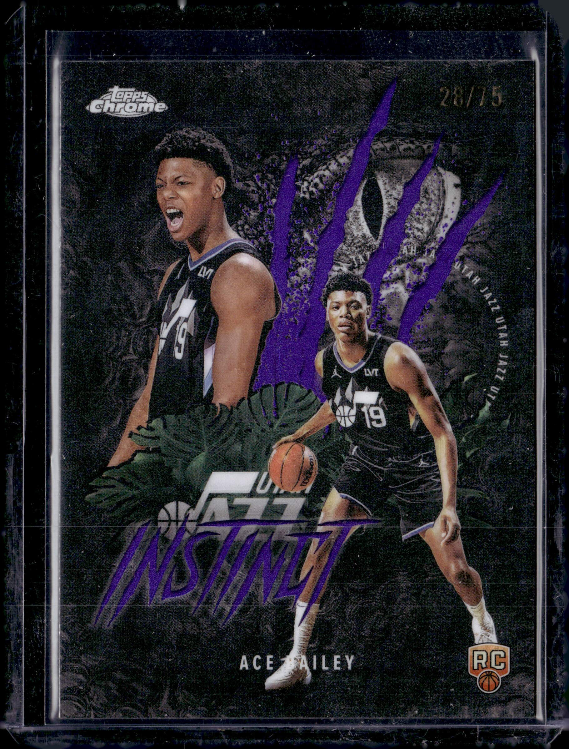 2025-26 Topps Chrome Instinct Ace Bailey Rookie Utah Jazz /75 INS-15
