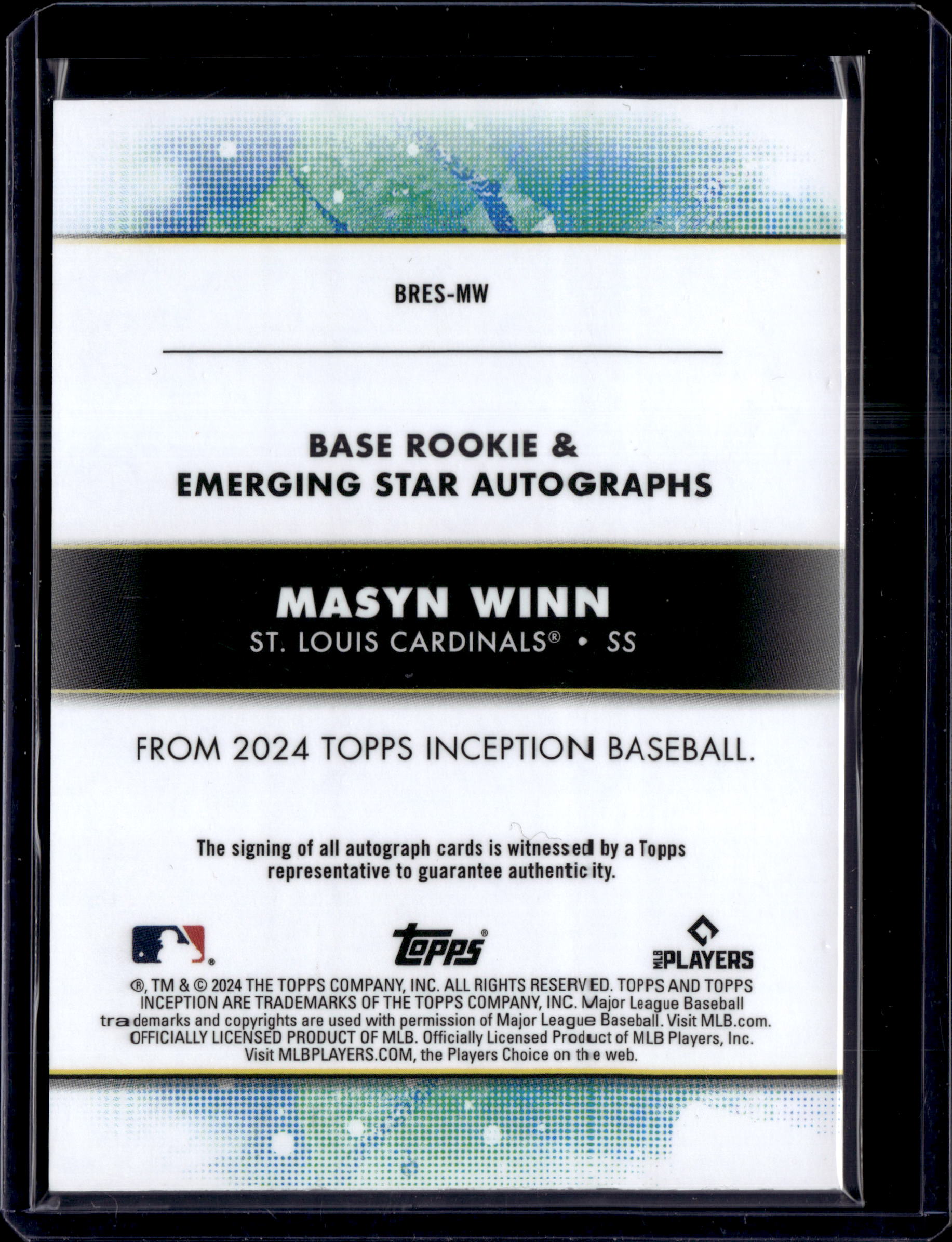 2024 Topps Inception Masyn Winn Rookie and Emerging Star Auto RC Purple /99