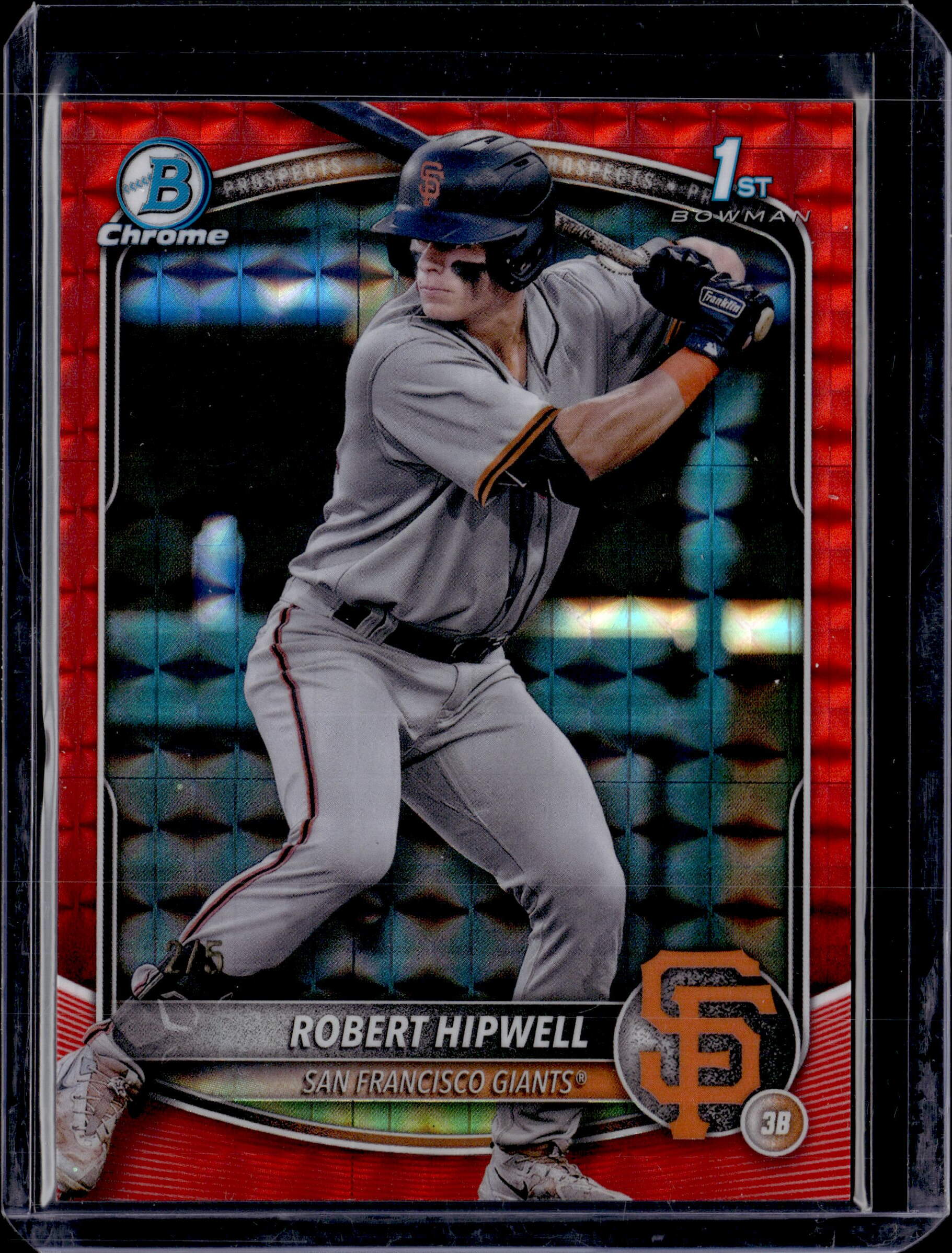 2025 Bowman Chrome Robert Hipwell 1st Bowman Red Geometric /5