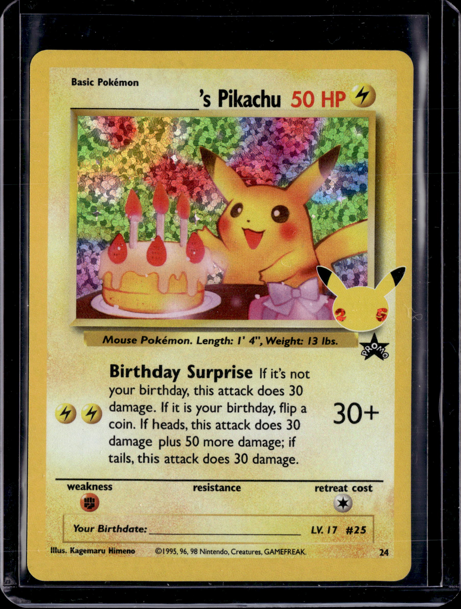 2021 Celebrations Classic Collection Birthday Pikachu Holo 24 (A)