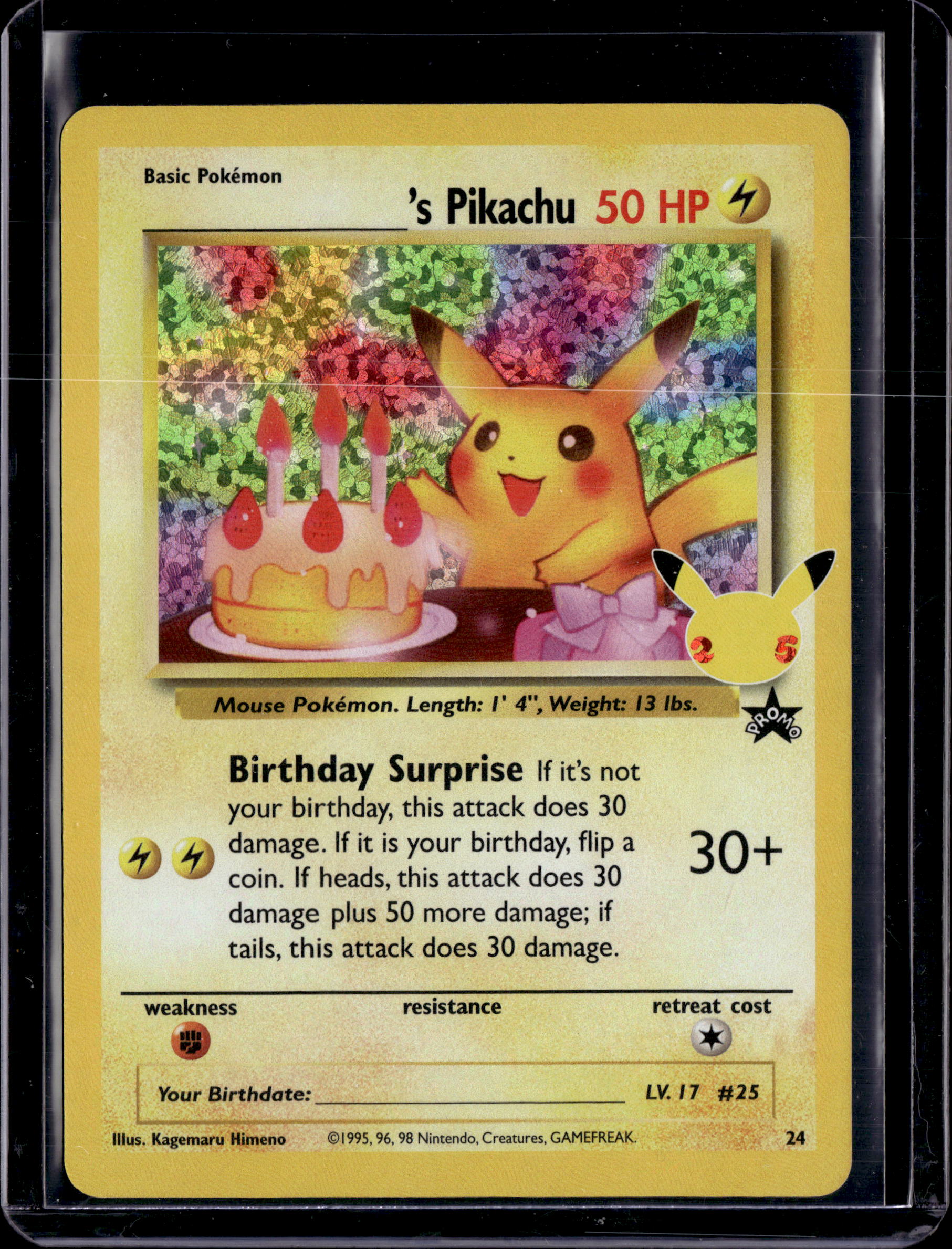 2021 Celebrations Classic Collection Birthday Pikachu Holo 24 (C)