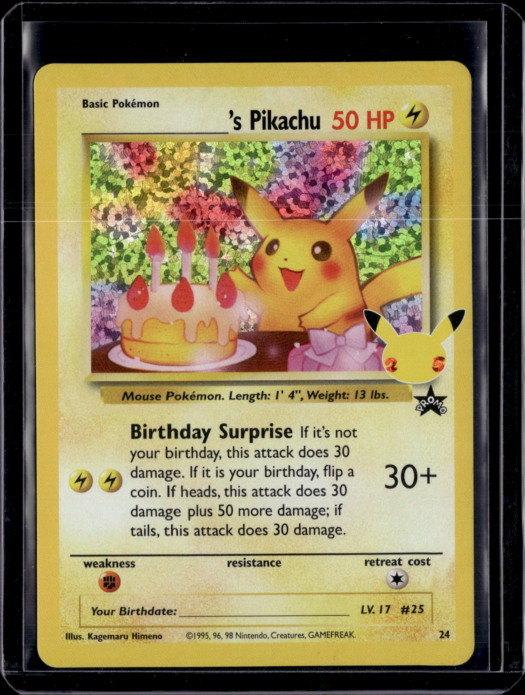 2021 Celebrations Classic Collection Birthday Pikachu Holo 24 (D)