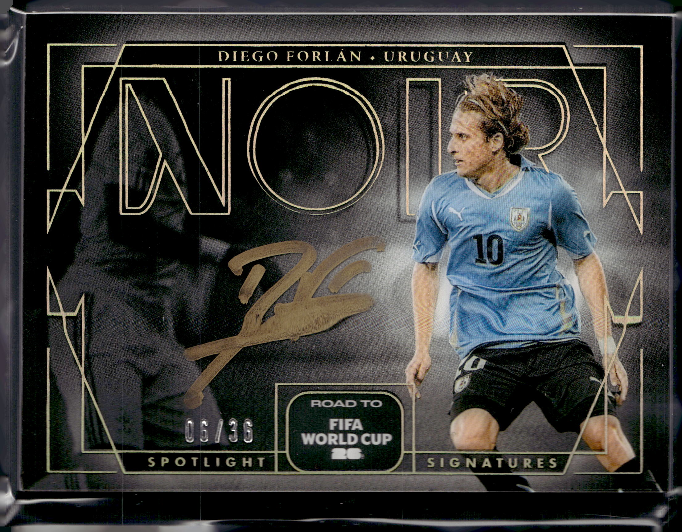 2025-26 Panini Road To World Cup Noir Gold Auto /36 Diego Forlan #H-DF