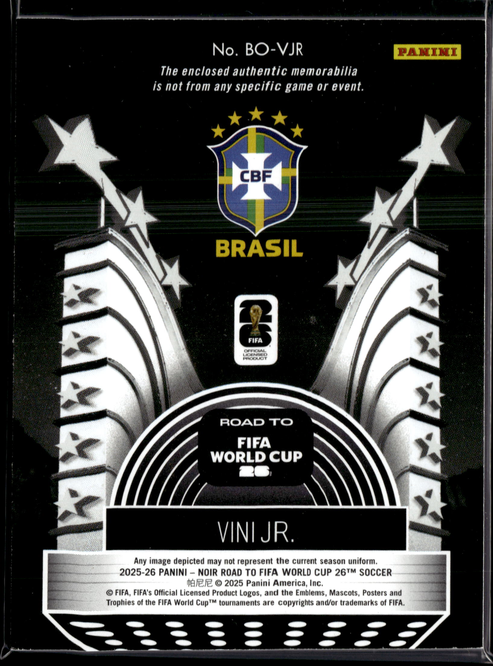 2025-26 Panini Noir Road To World Cup Box Office Materials /70 Vini Jr.