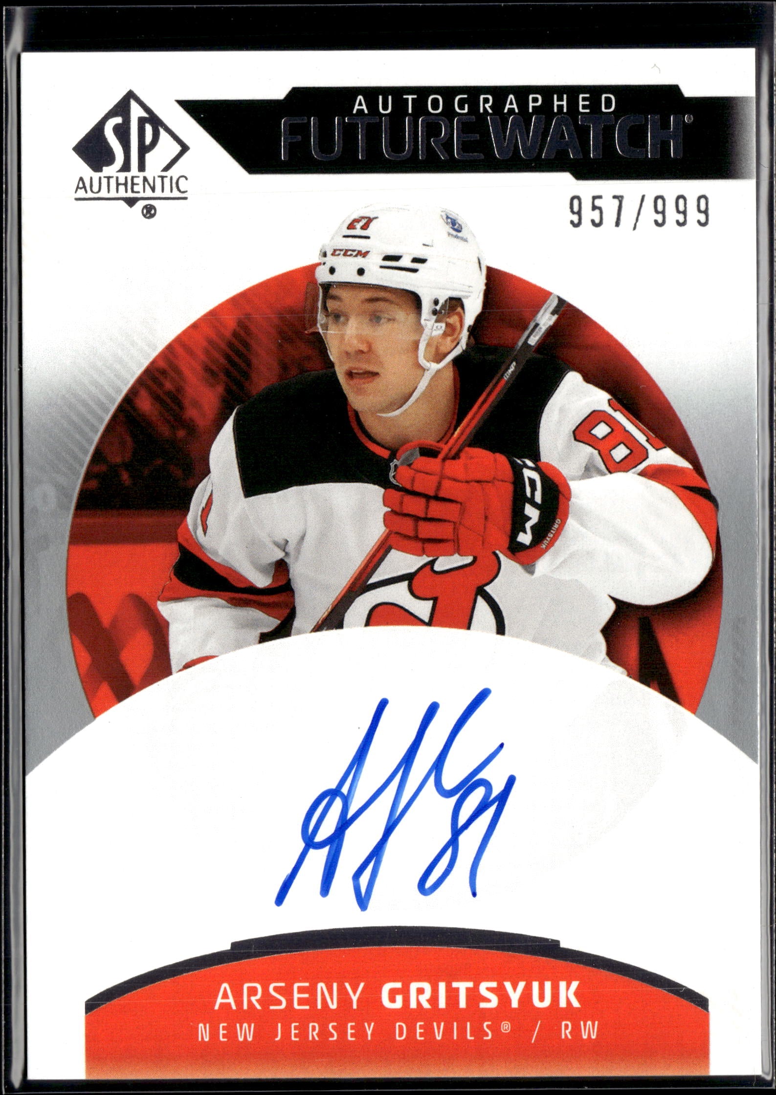 2025-26 SP Authentic Future Watch Auto Arseny Gritsyuk /999