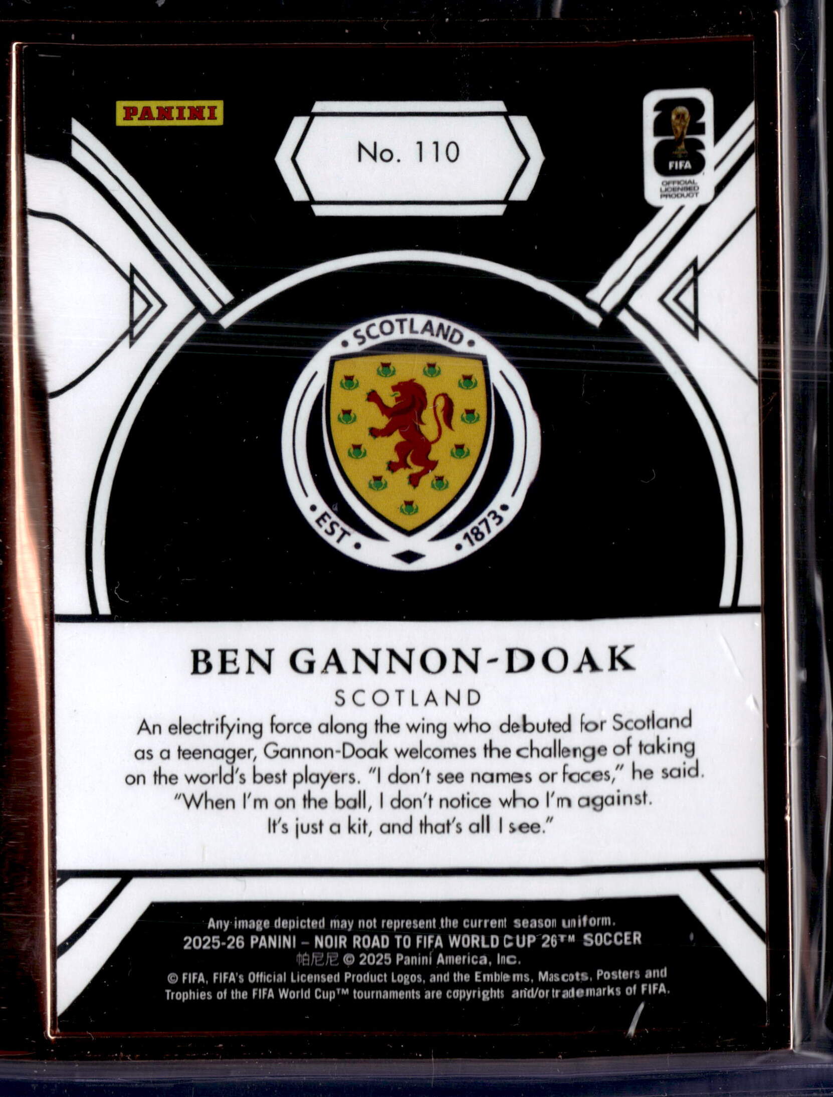 2025-26 Panini Noir Road To World Cup Bronze /25 Ben Gannon-Doak
