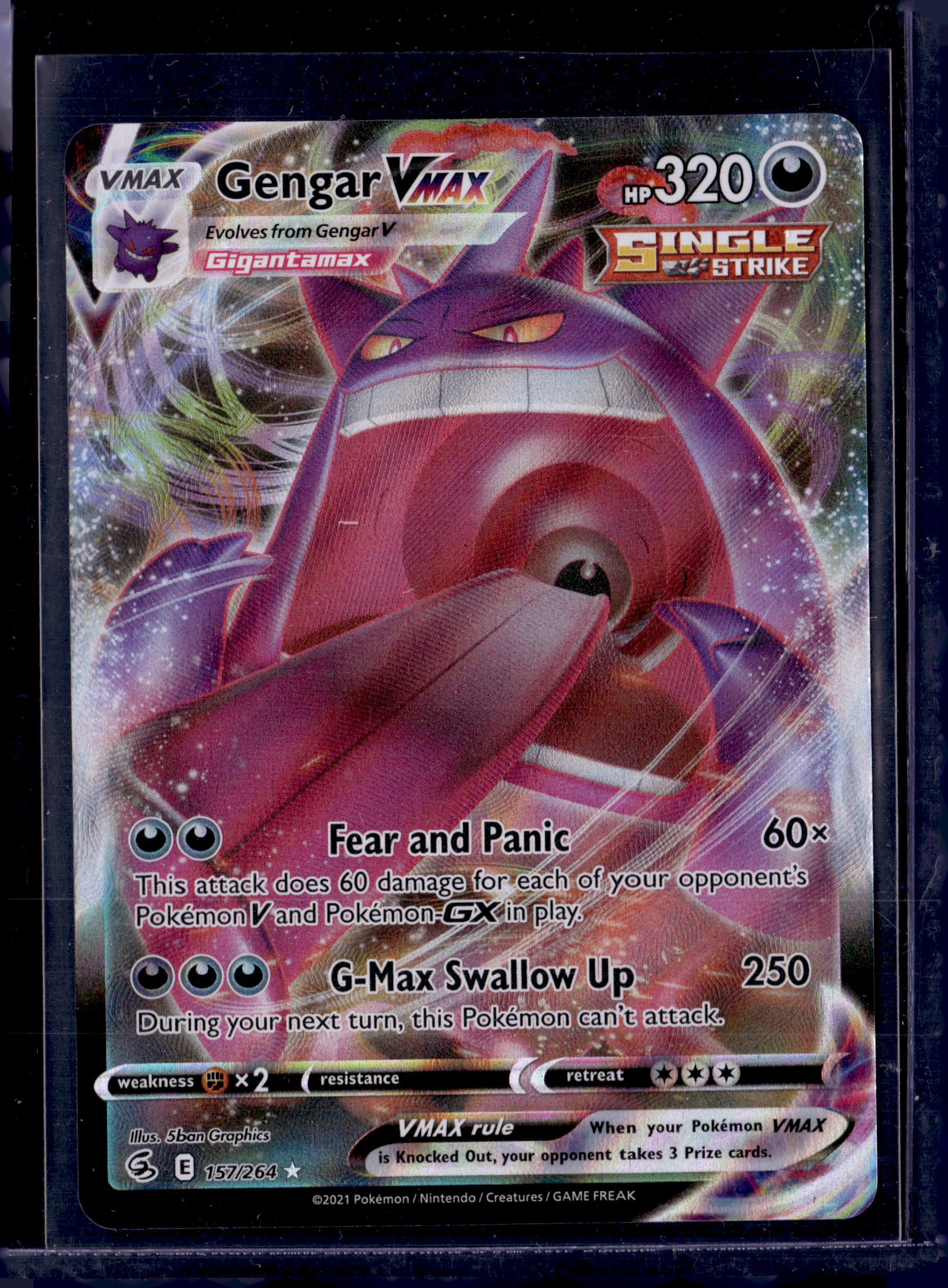2021 Pokemon Fusion Strike Gengar Vmax 157/264 (C)