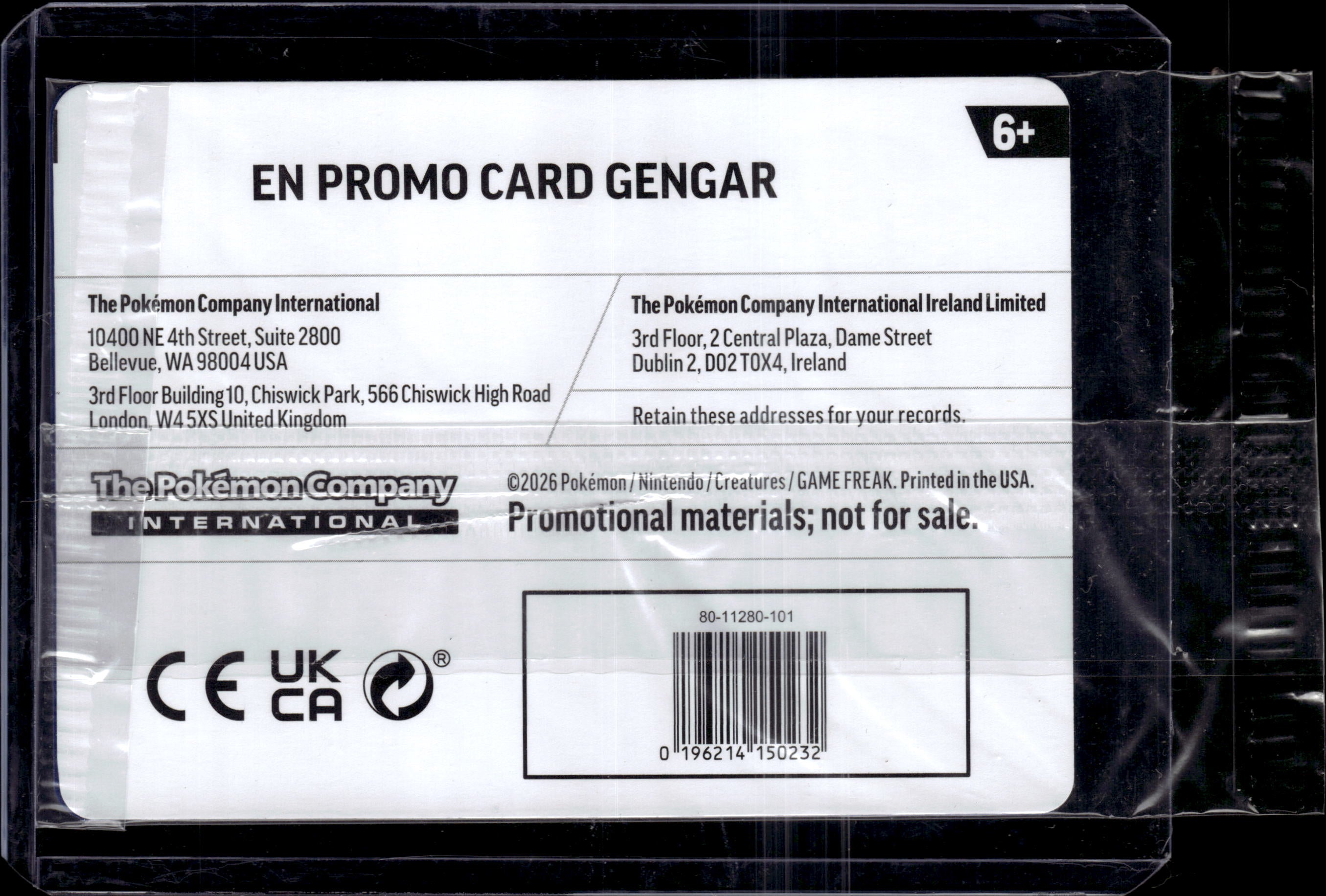 2026 Pokemon Perfect Order Gengar EB GAMES Stamped Promo Sealed 050/088