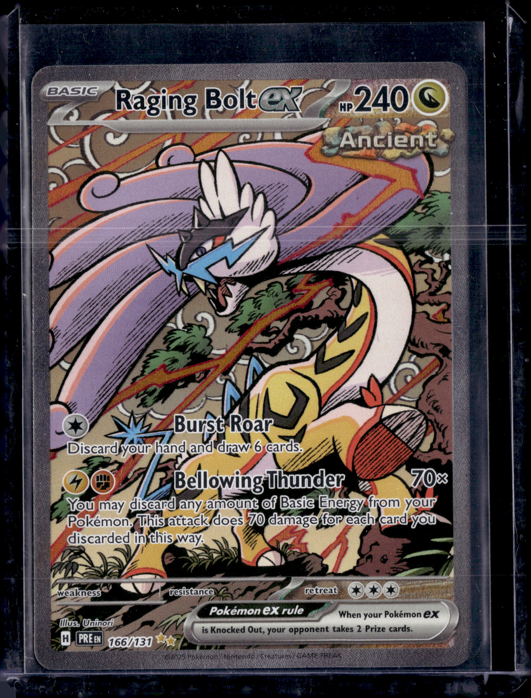 2025 Prismatic Evolutions Raging Bolt ex Special Illustration Rare
