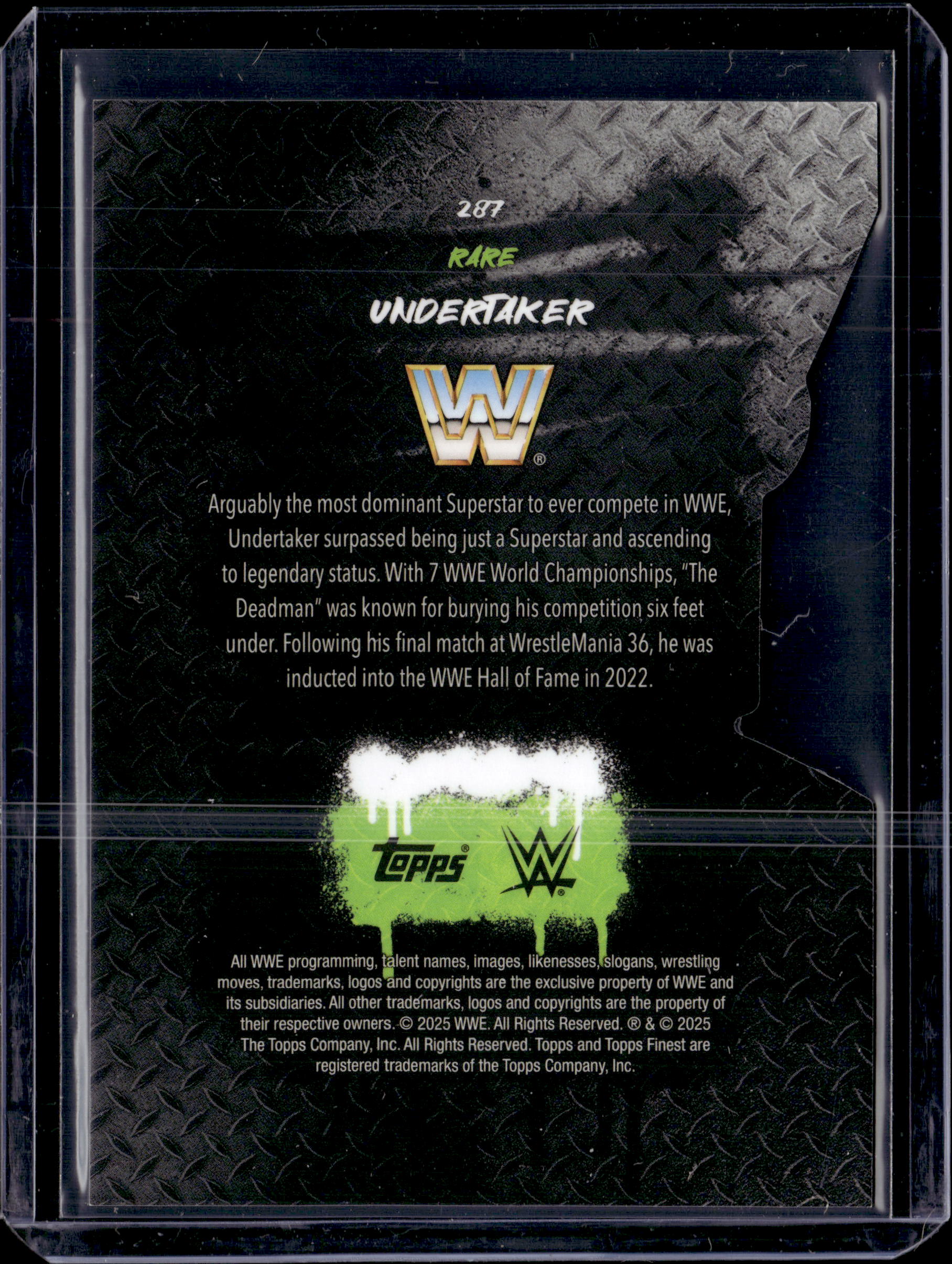 2025 Topps Finest Attitude Die-Cut Rare Undertaker /25