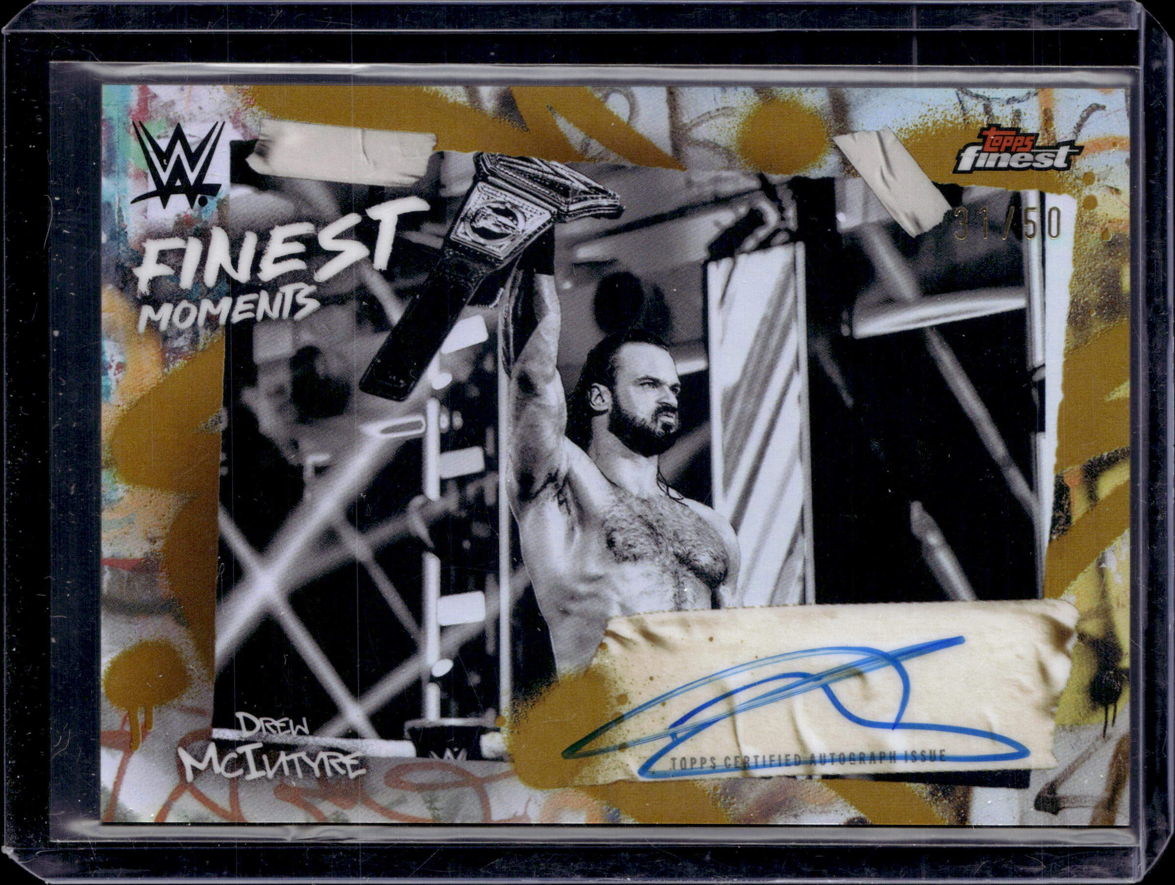 2025 WWE Topps Finest Moments Auto Gold Drew McIntyre /50