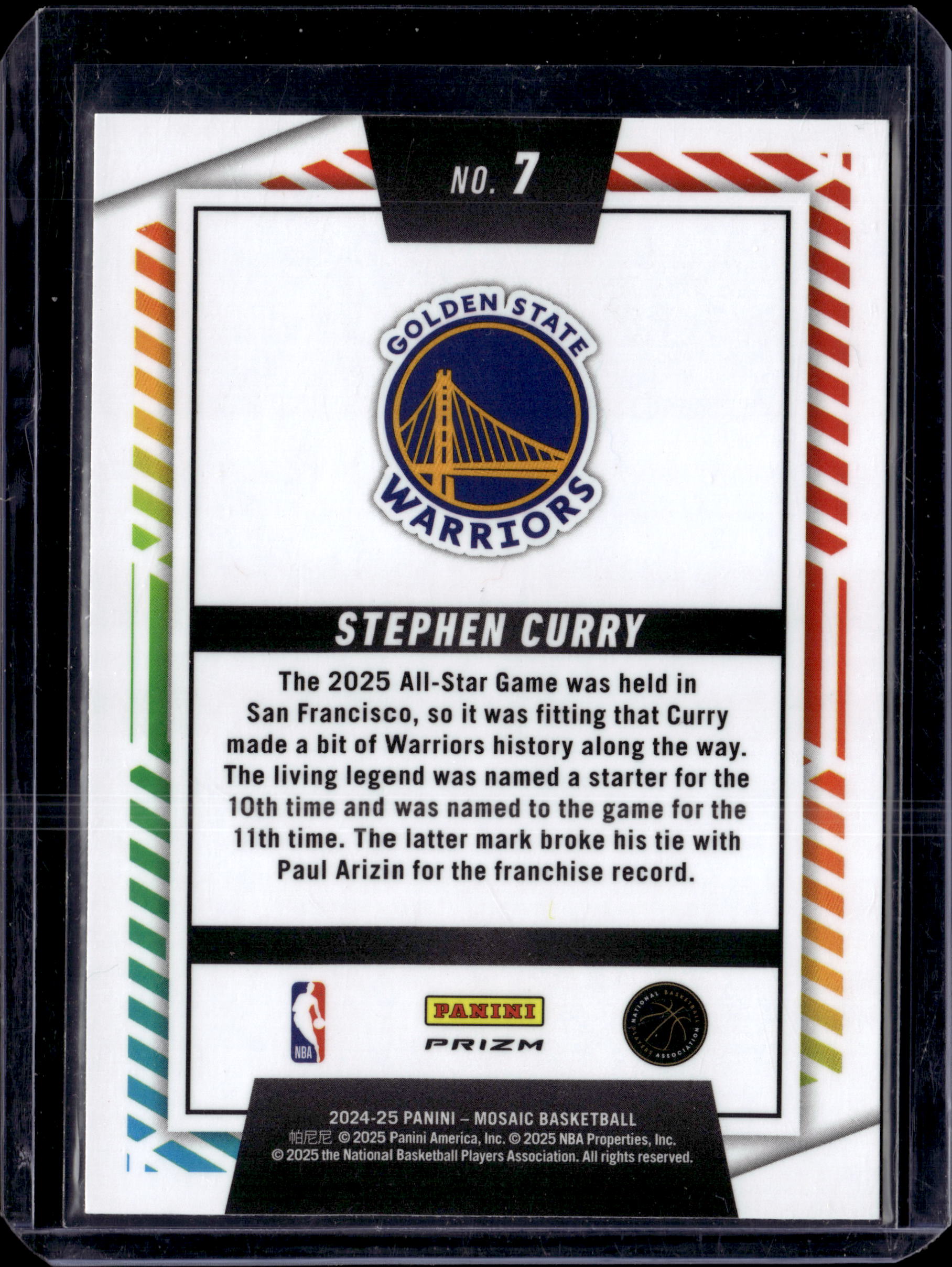 2024-25 Panini Mosaic Mosaic Razzle Dazzle Stephen Curry Mosaic Prizm