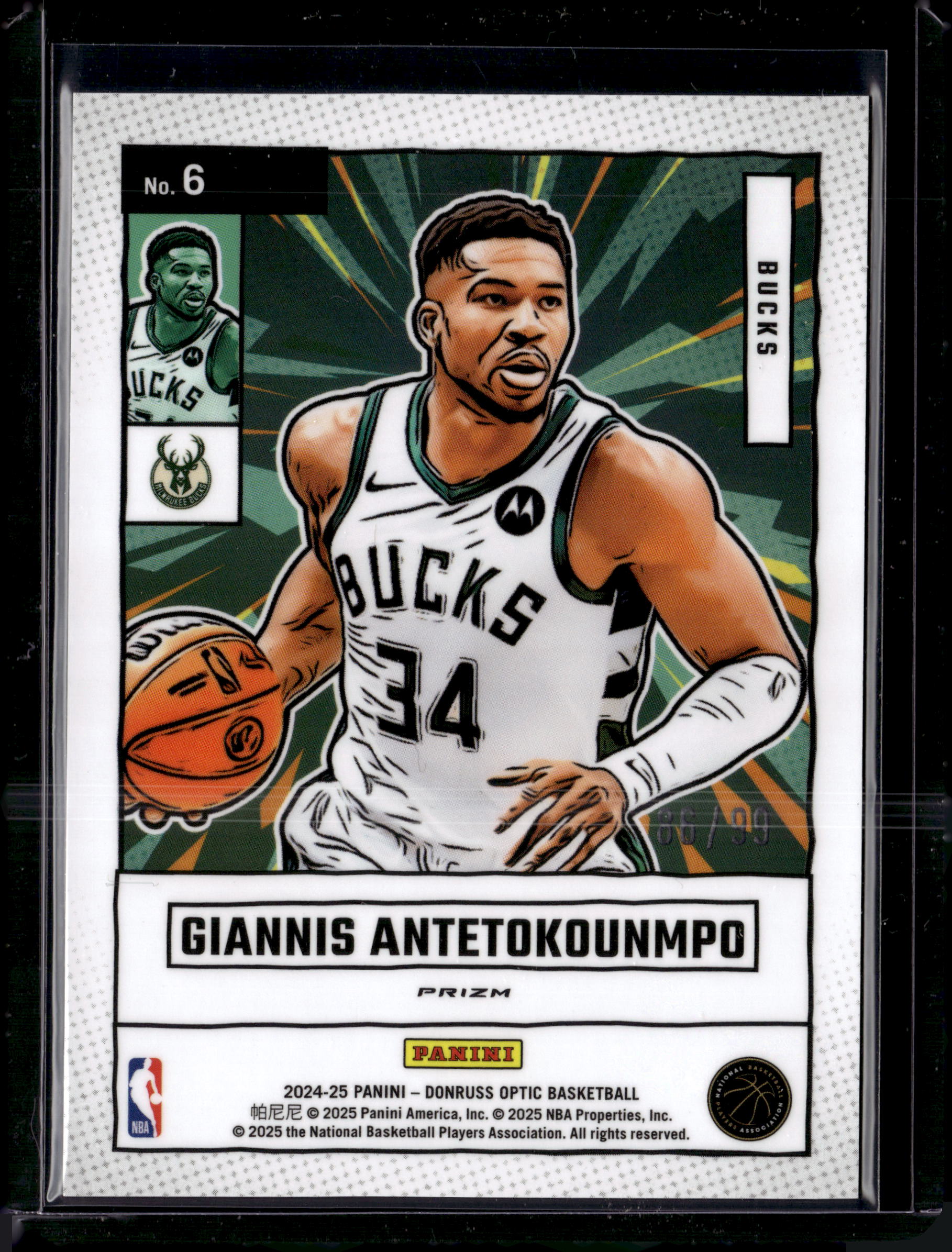 2024-25 Donruss Optic Giannis Antetokounmpo Net Marvels /99 Red Prizm