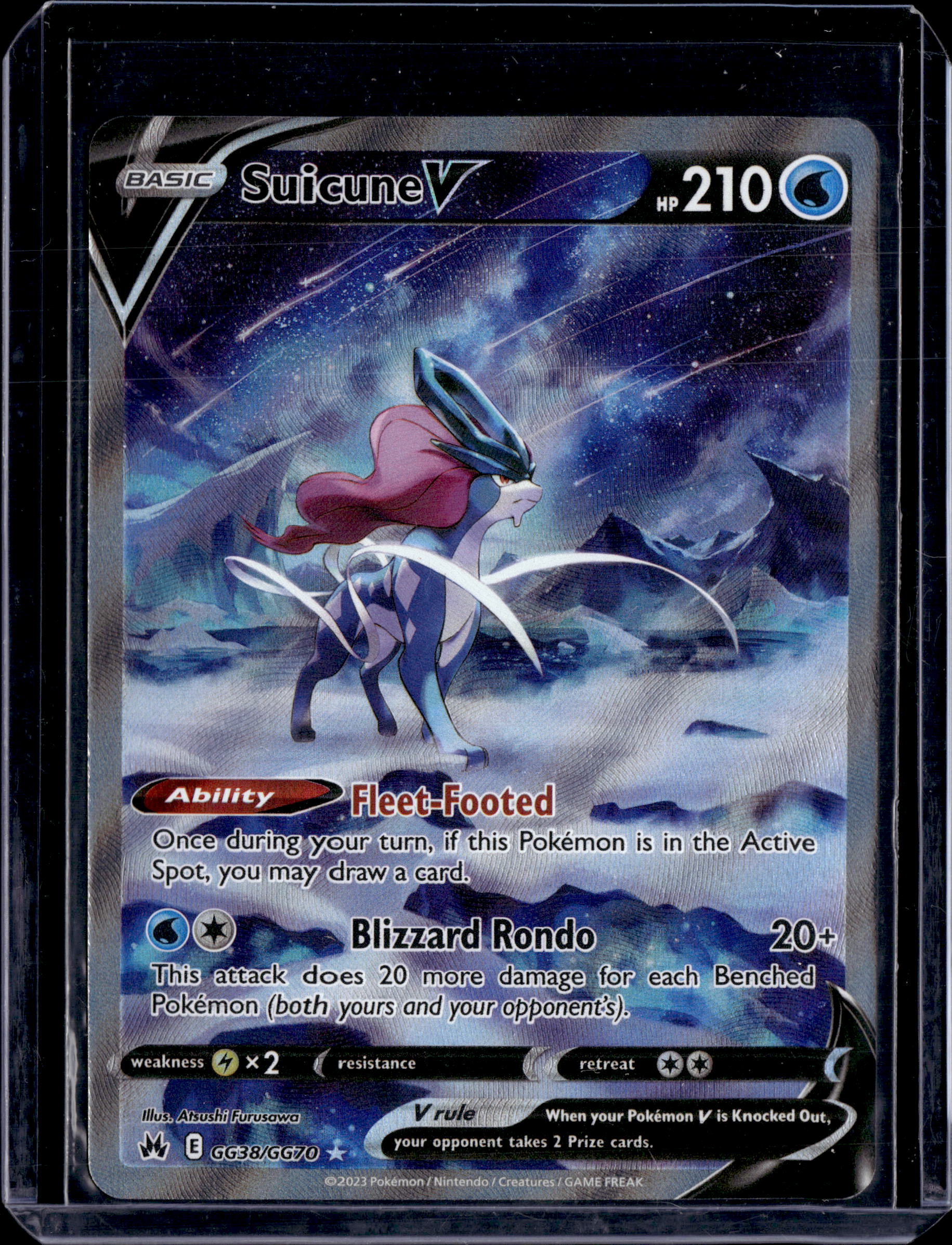 Pokémon TCG Suicune V #GG38/GG70 Crown Zenith Galarian Gallery Holo Card (b)