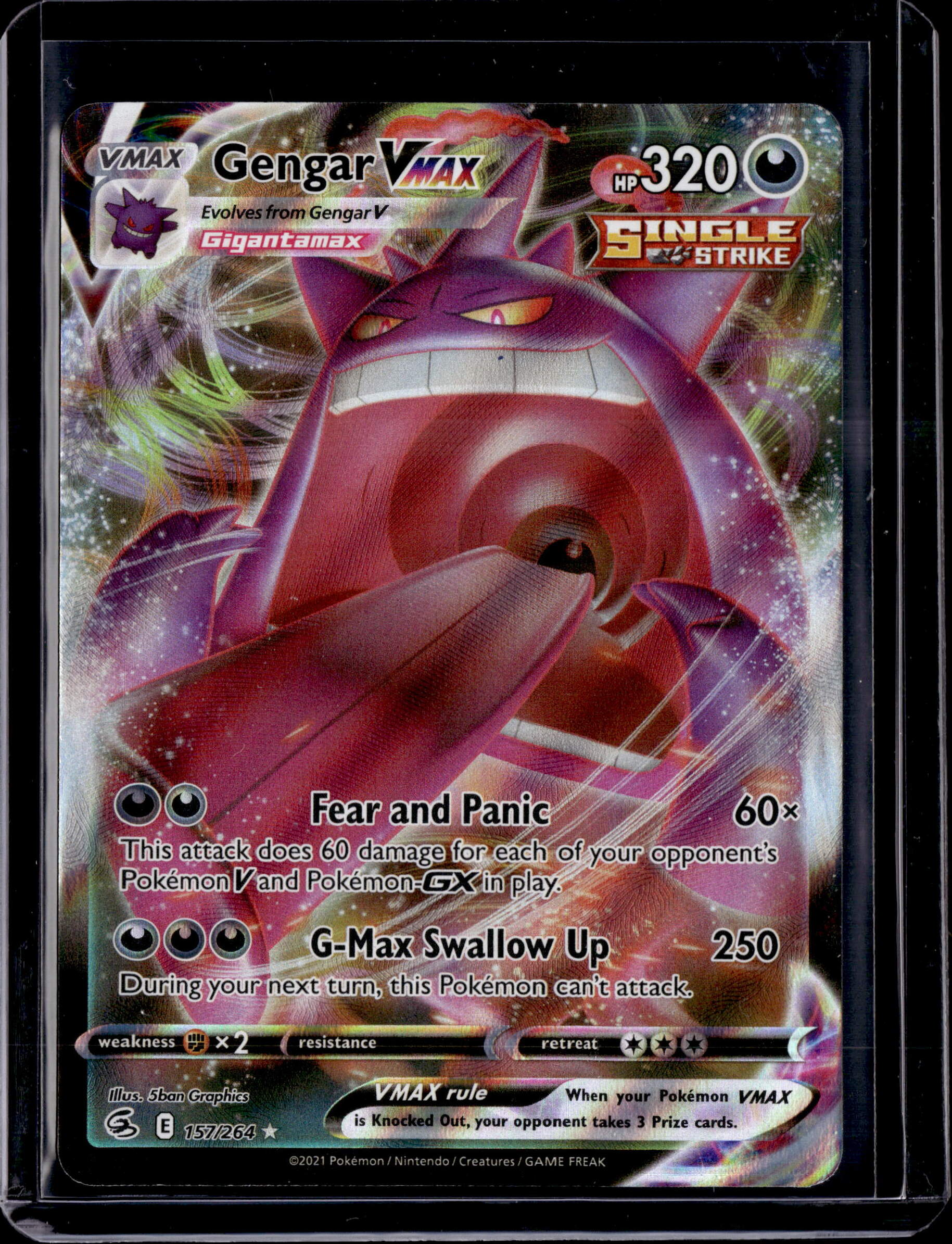 2021 Pokemon Fusion Strike Gengar Vmax Ultra Rare (D)