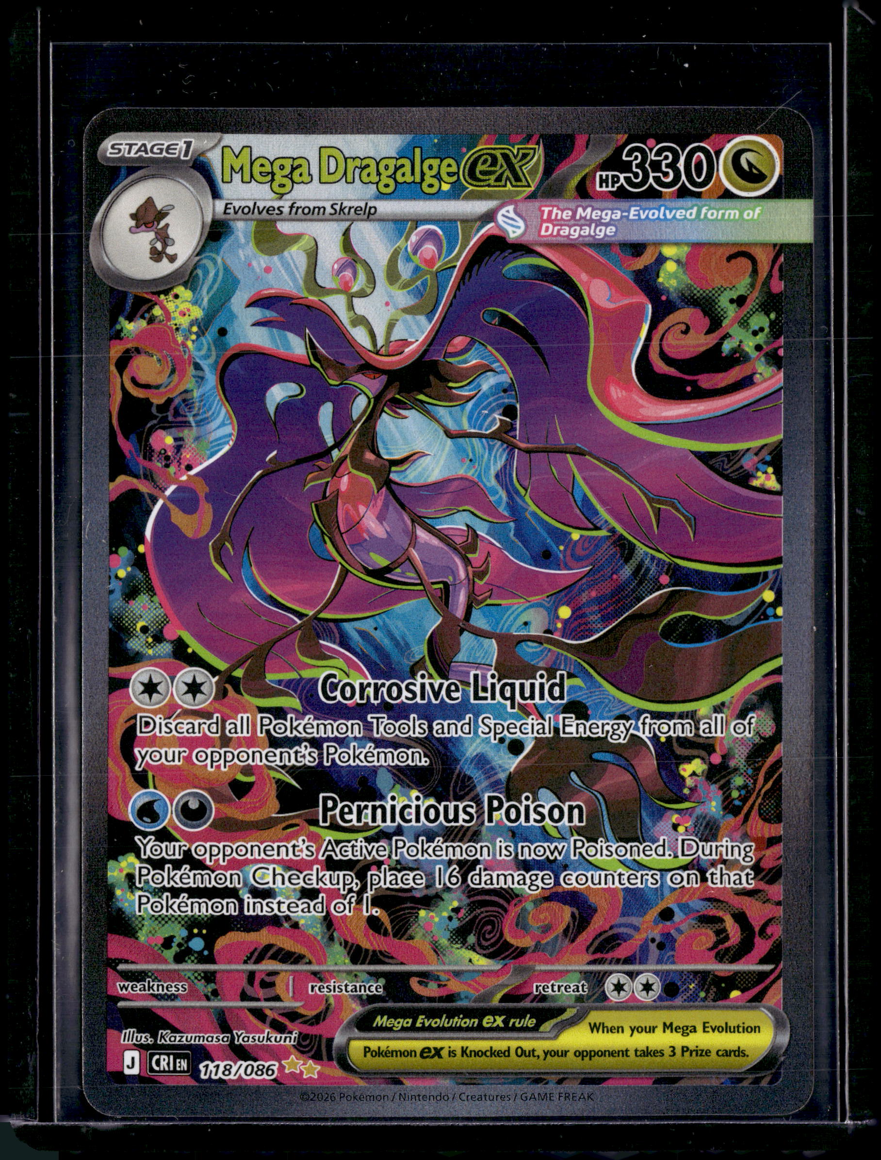 2026 Chaos Rising Mega Dragalge EX SIR 118/086 (A)