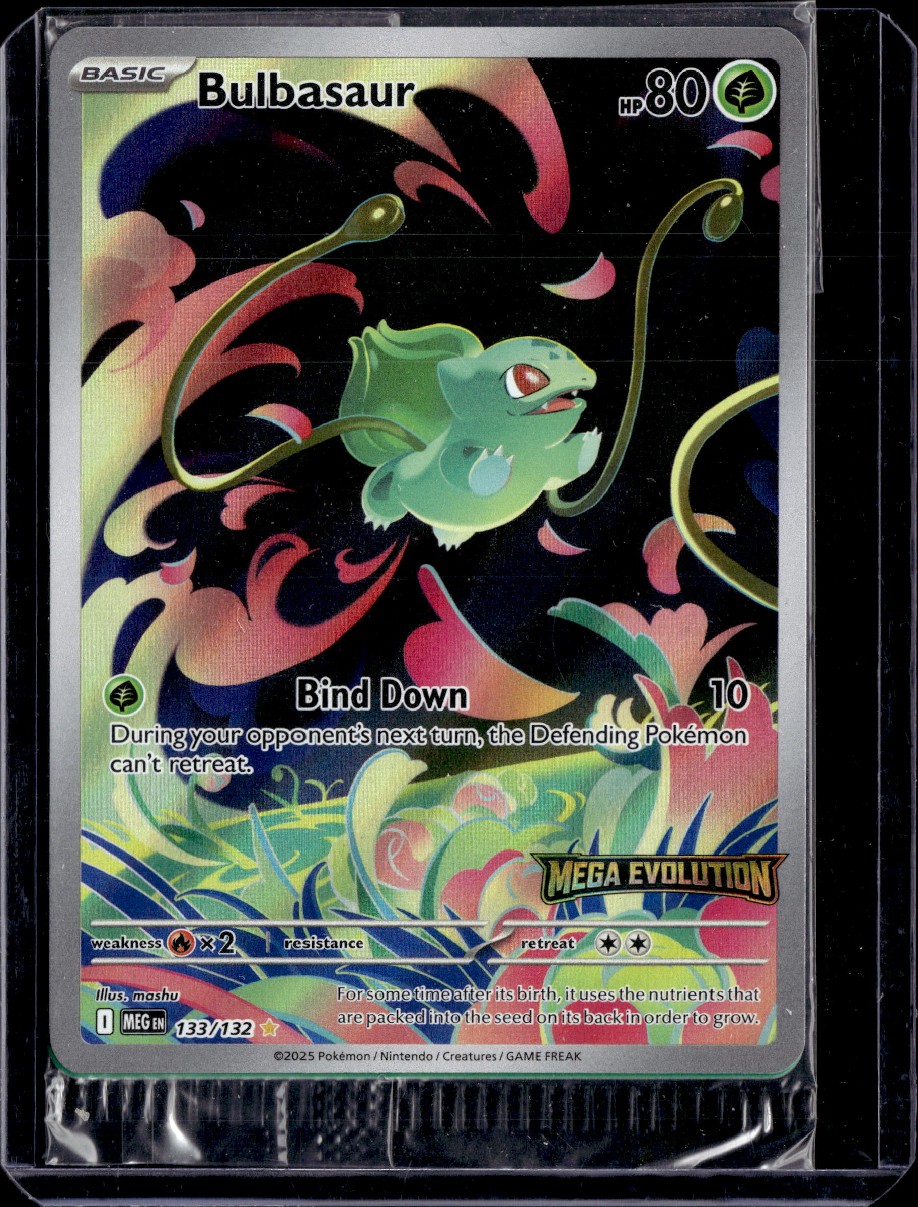2025 Mega Evolutions Bulbasaur Stamped Sealed Promo 133/132 IR
