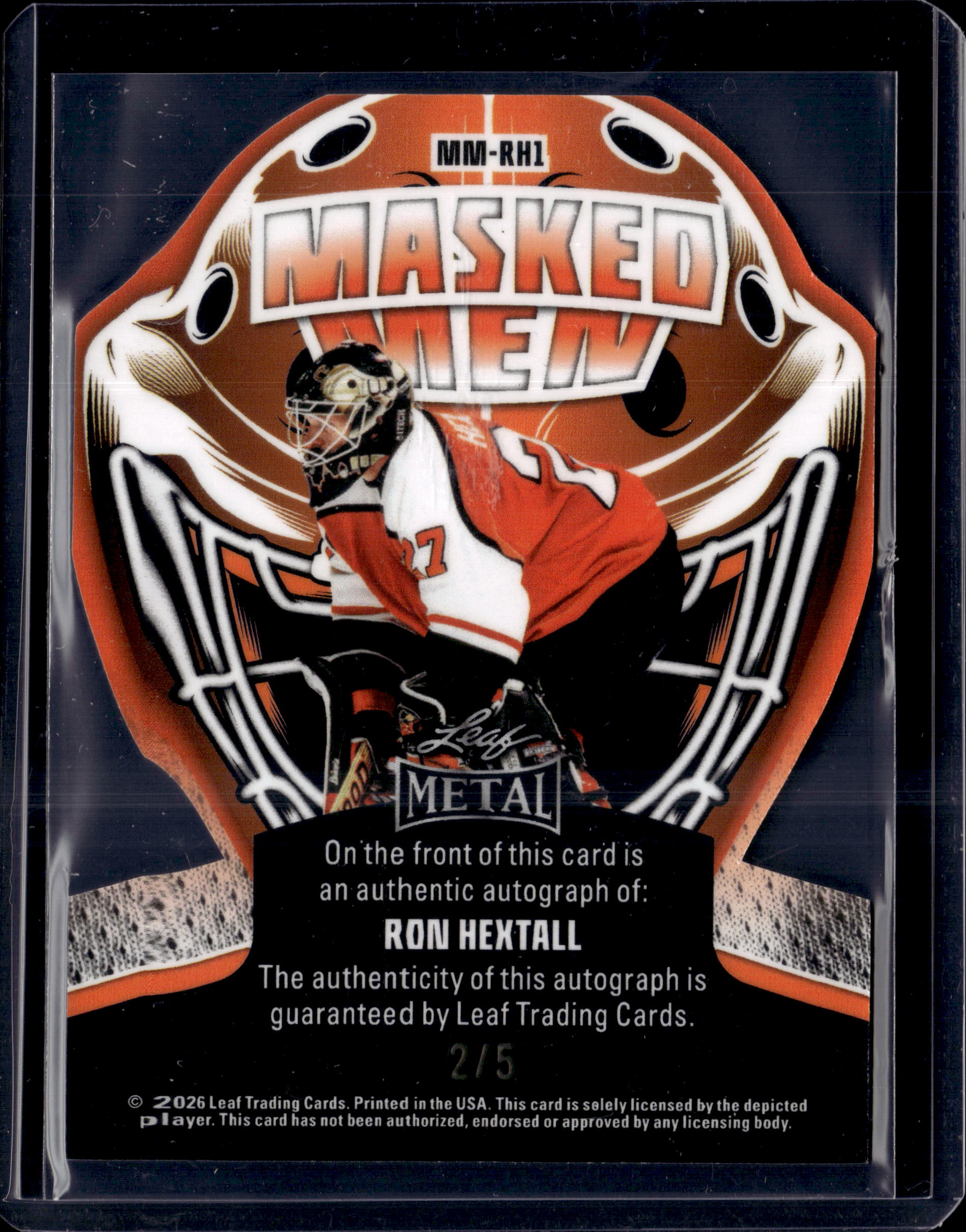 2026 Leaf Metal Hockey Masked Men Ron Hextall /5 Auto
