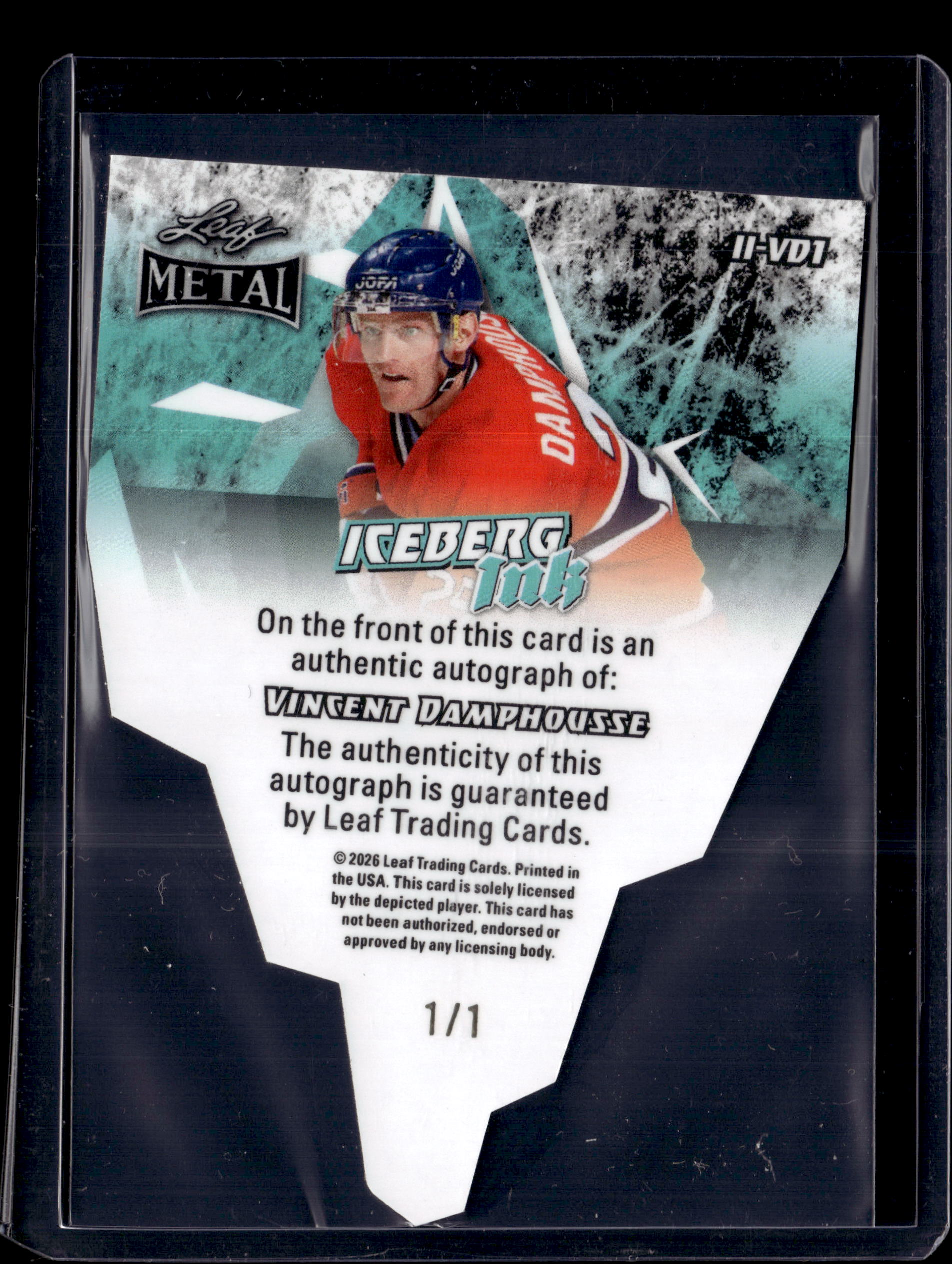 2026 Leaf Metal Hockey Iceberg Ink Vincent Damphousse 1/1 Auto