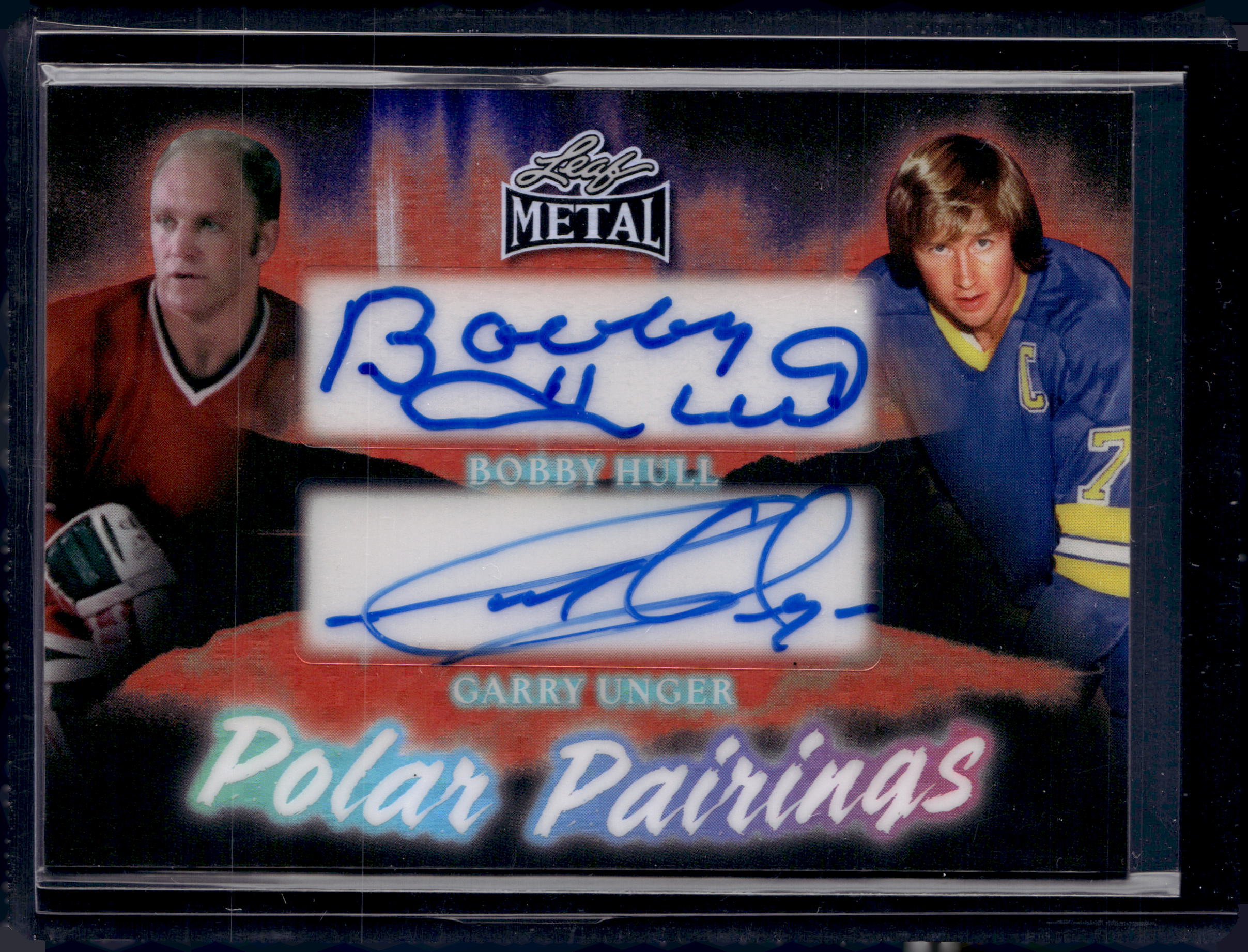 2026 Leaf Metal Polar Pairings 1/1 Red Dual Auto Bobby Hull/Garry Unger