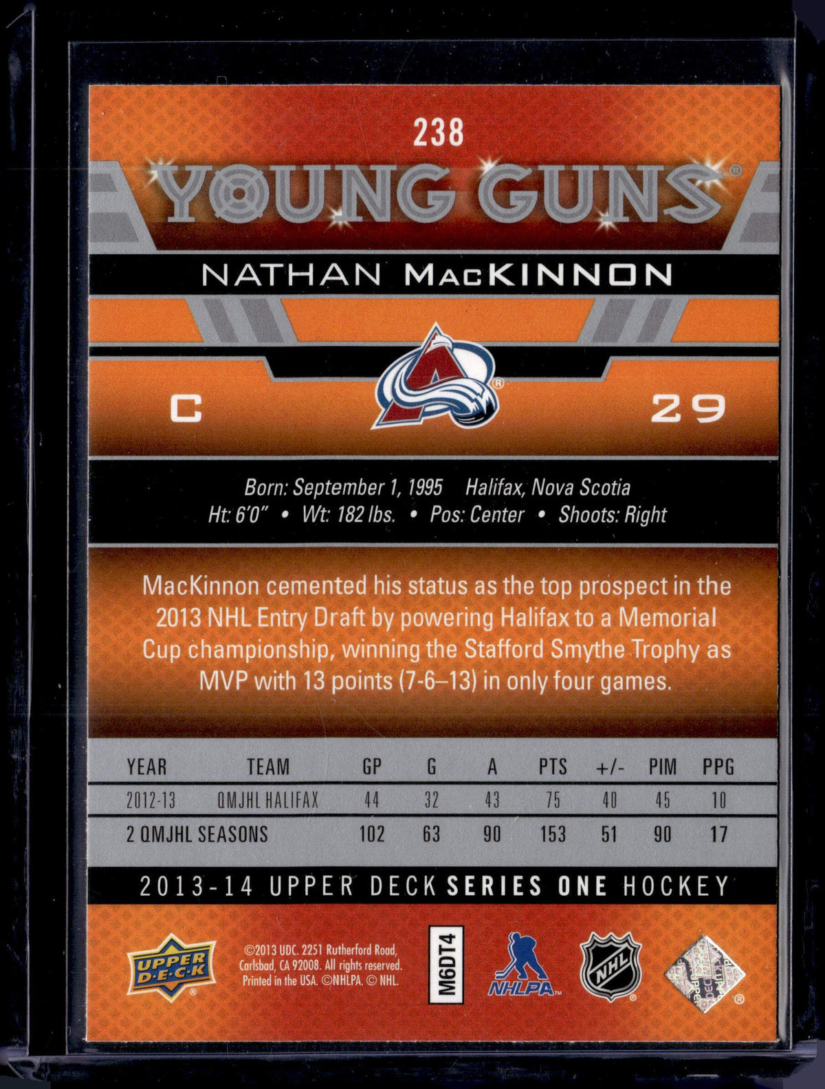 2013-14 Upper Deck Young Guns Nathan MacKinnon