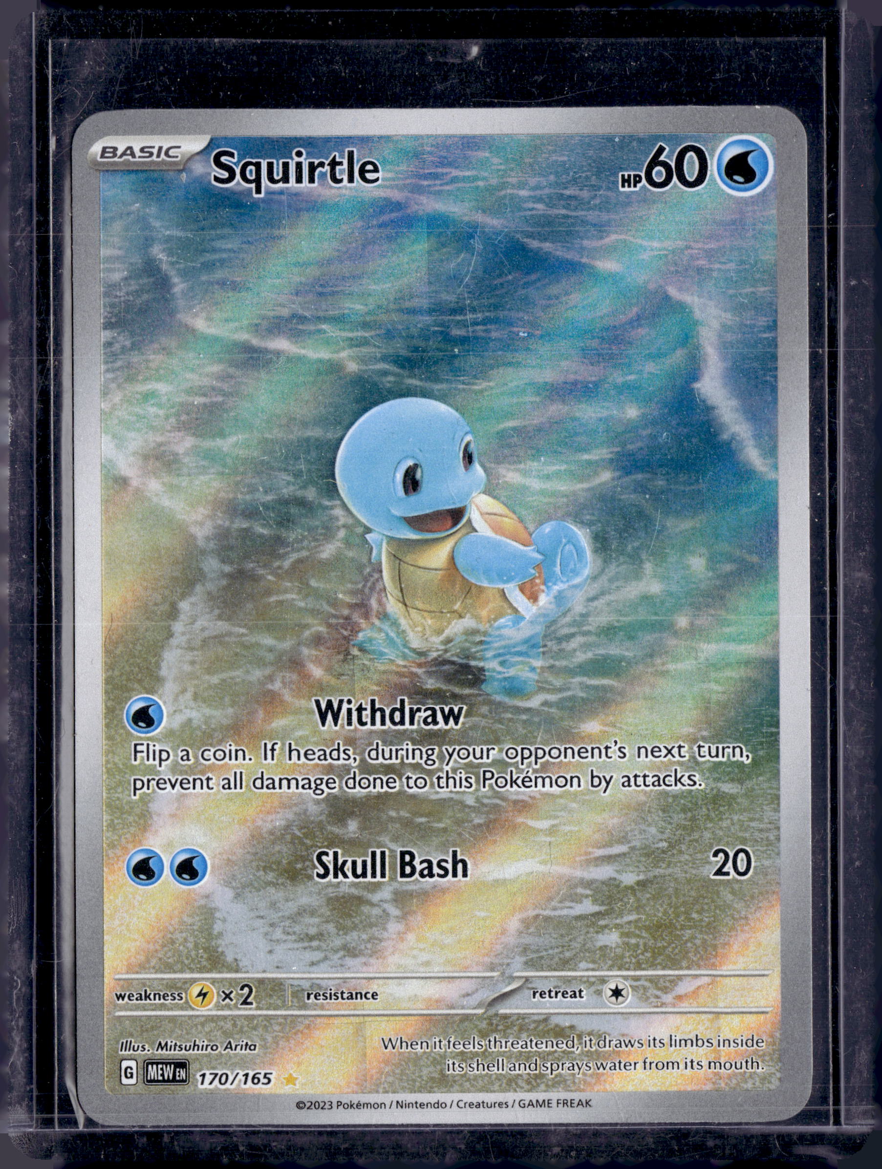 2023 Pokémon Scarlet & Violet 151 Squirtle Illustration Rare Holo Card 170/165 (D)