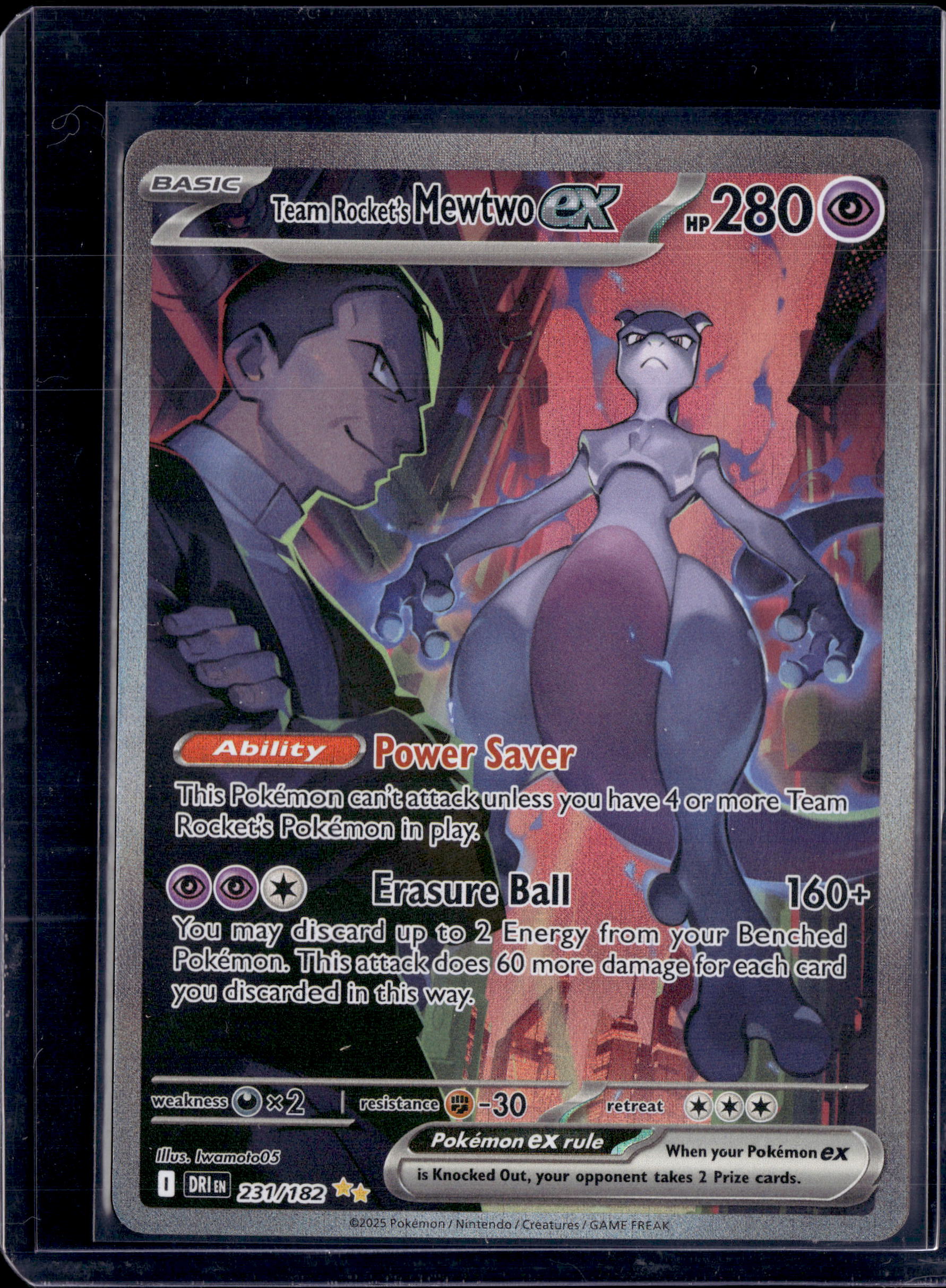 2025 Destined Rivals Team Rocket's MewTwo EX SIR 231/182