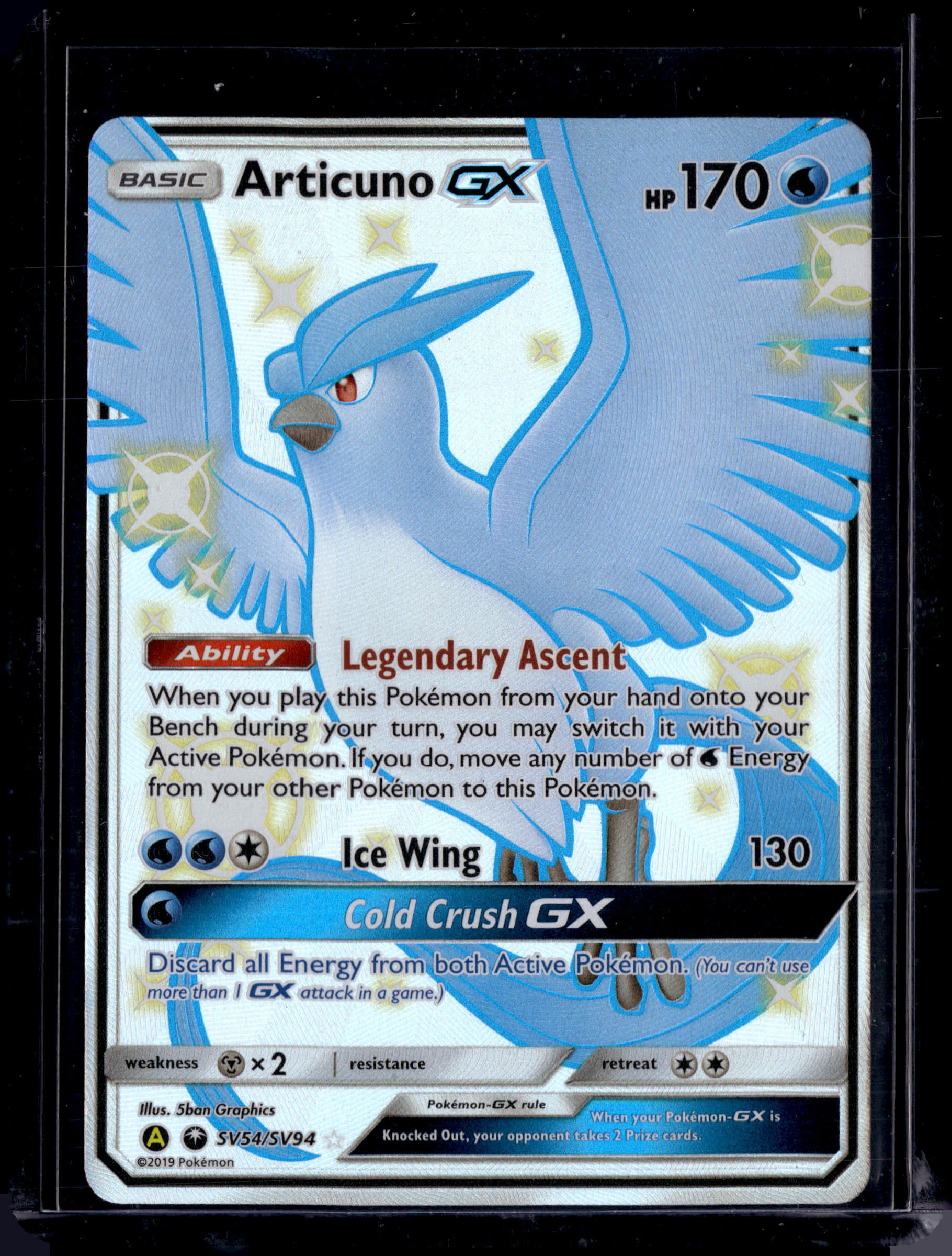 2019 Hidden Fates: Shiny Vault Articuno GX Shiny Holo Rare SV54/SV94