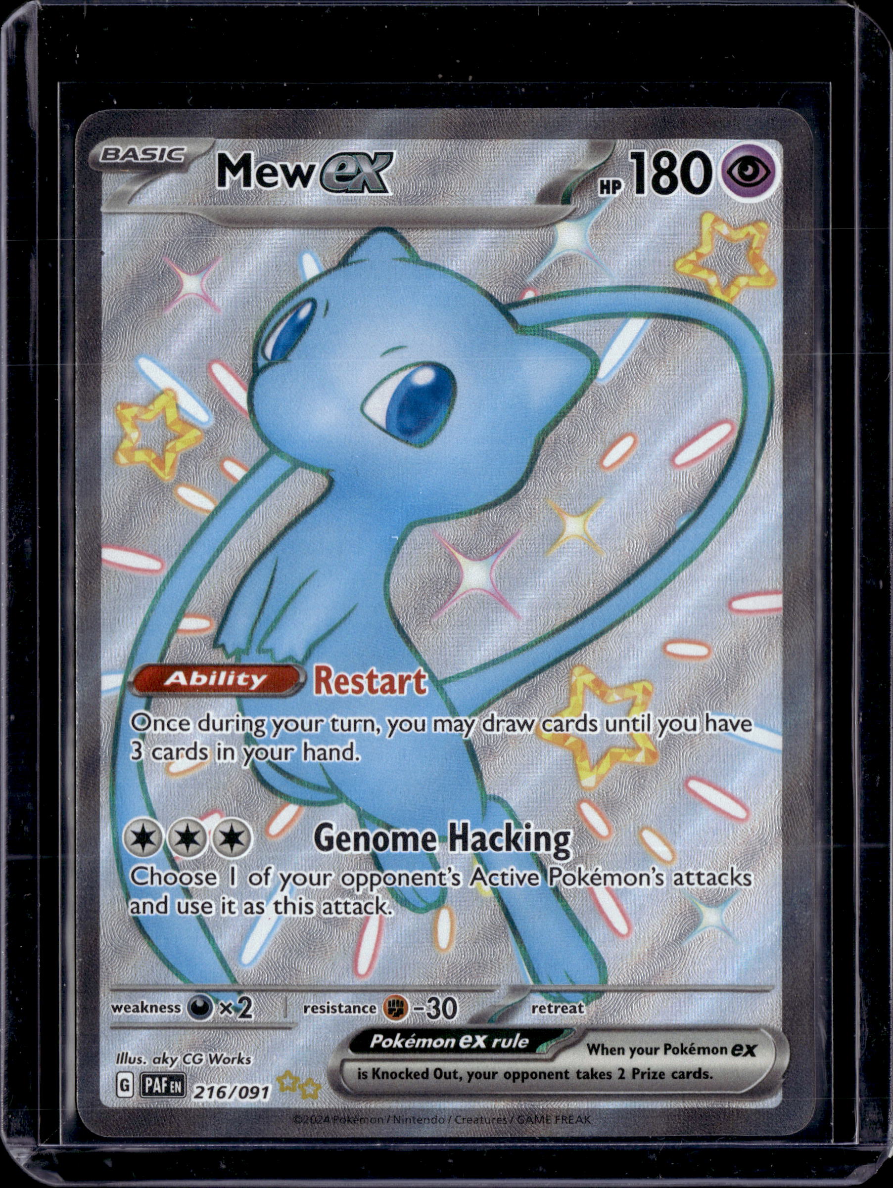 2024 Paldean Fates Mew EX Shiny Ultra Rare 216/091