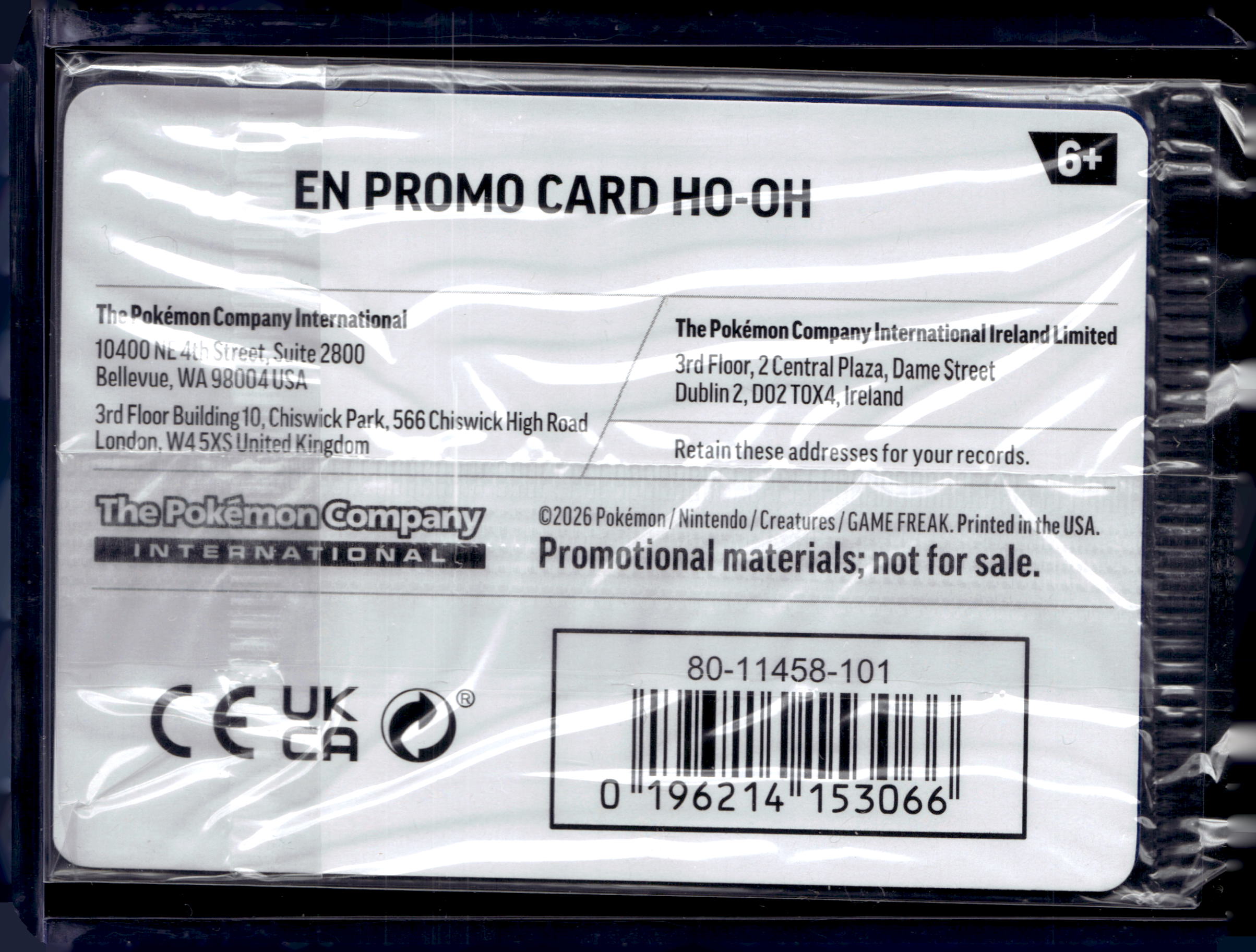 2026 Chaos Rising Promo EB Games Exclusive Ho-Oh Sealed 010/086