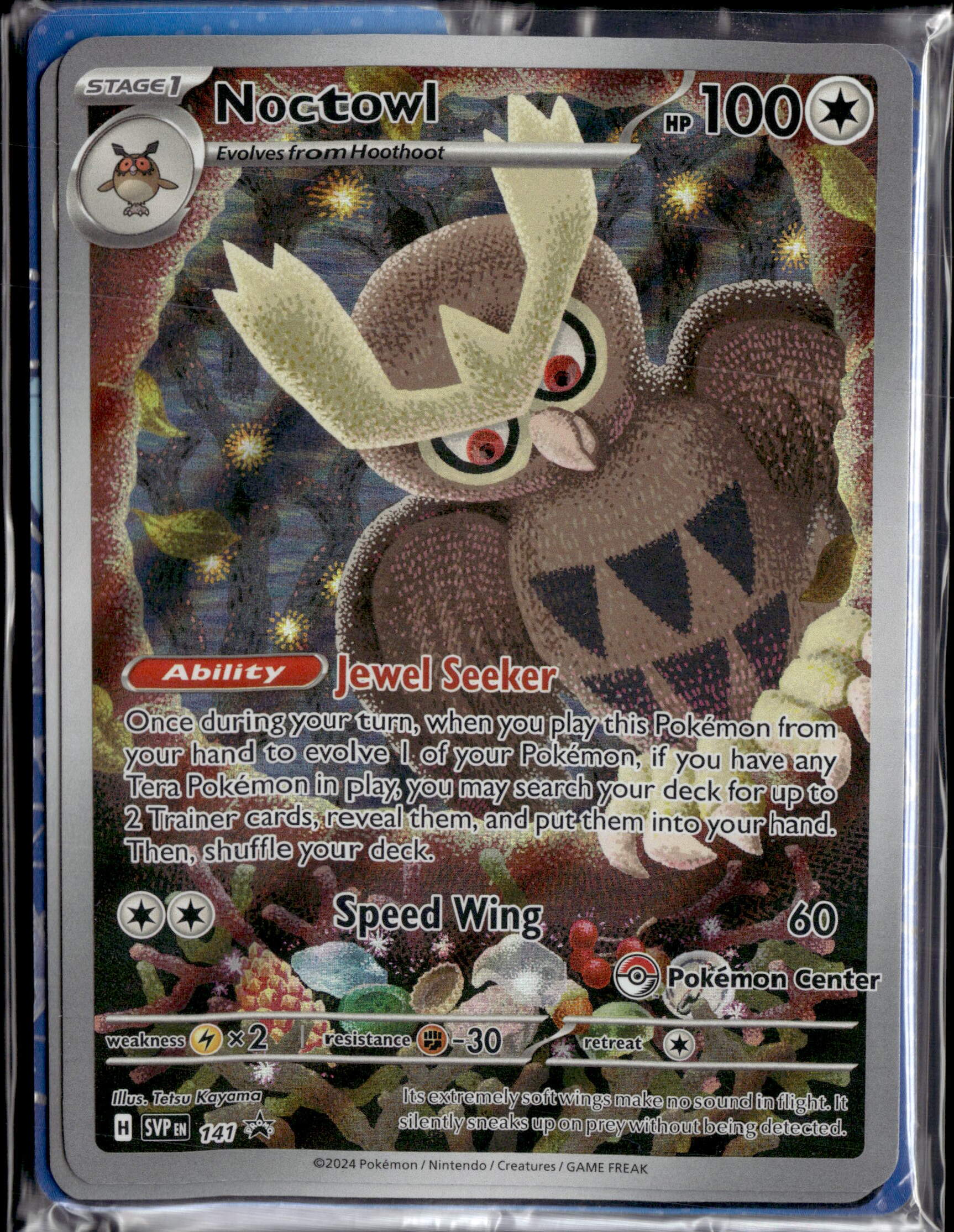 2024 Scarlet & Violet Promo Noctowl Pokemon Center Exclusive Sealed 141