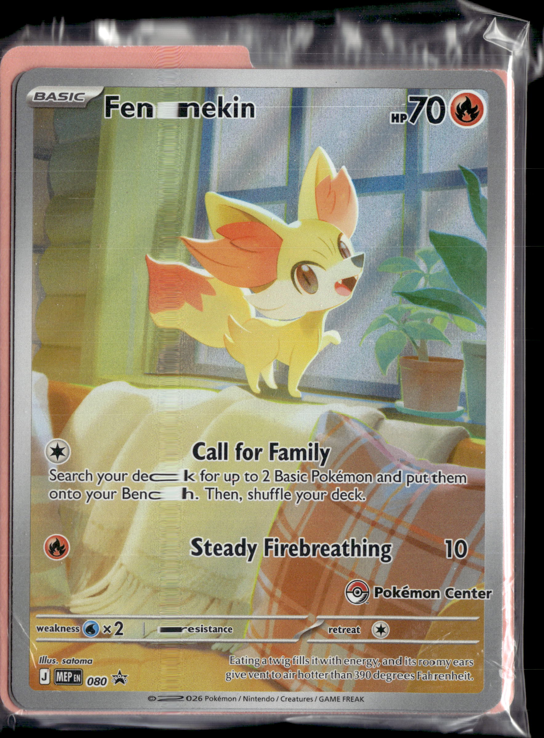 2026 Mega Evolution Promo Fennekin Pokemon Center Exclusive Sealed 080