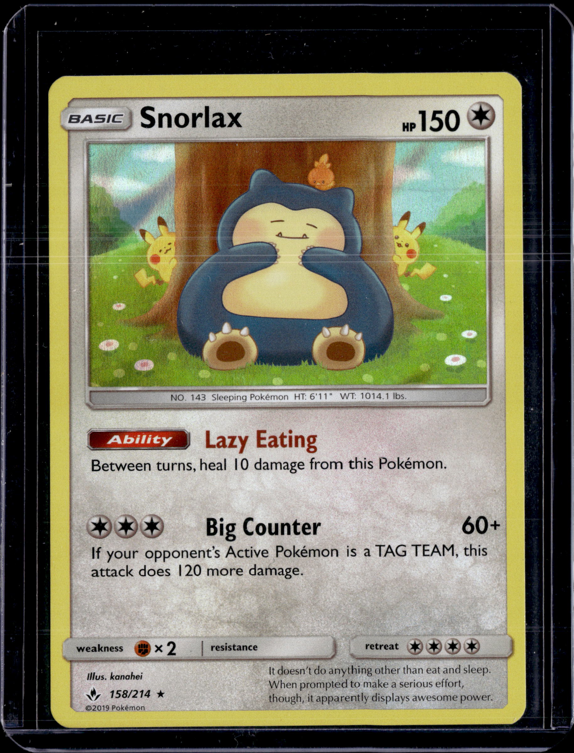2019 Unbroken Bonds Snorlax Holo Rare